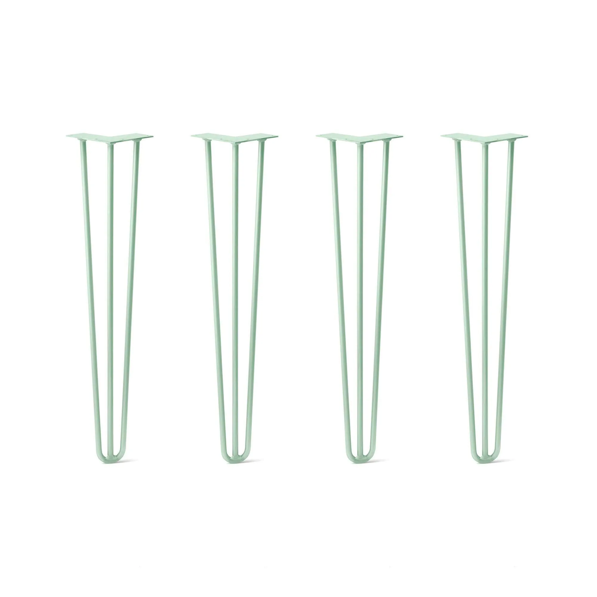 Hairpin Legs Set of 4, 3-Rod Design - Mint Powder Coated Finish