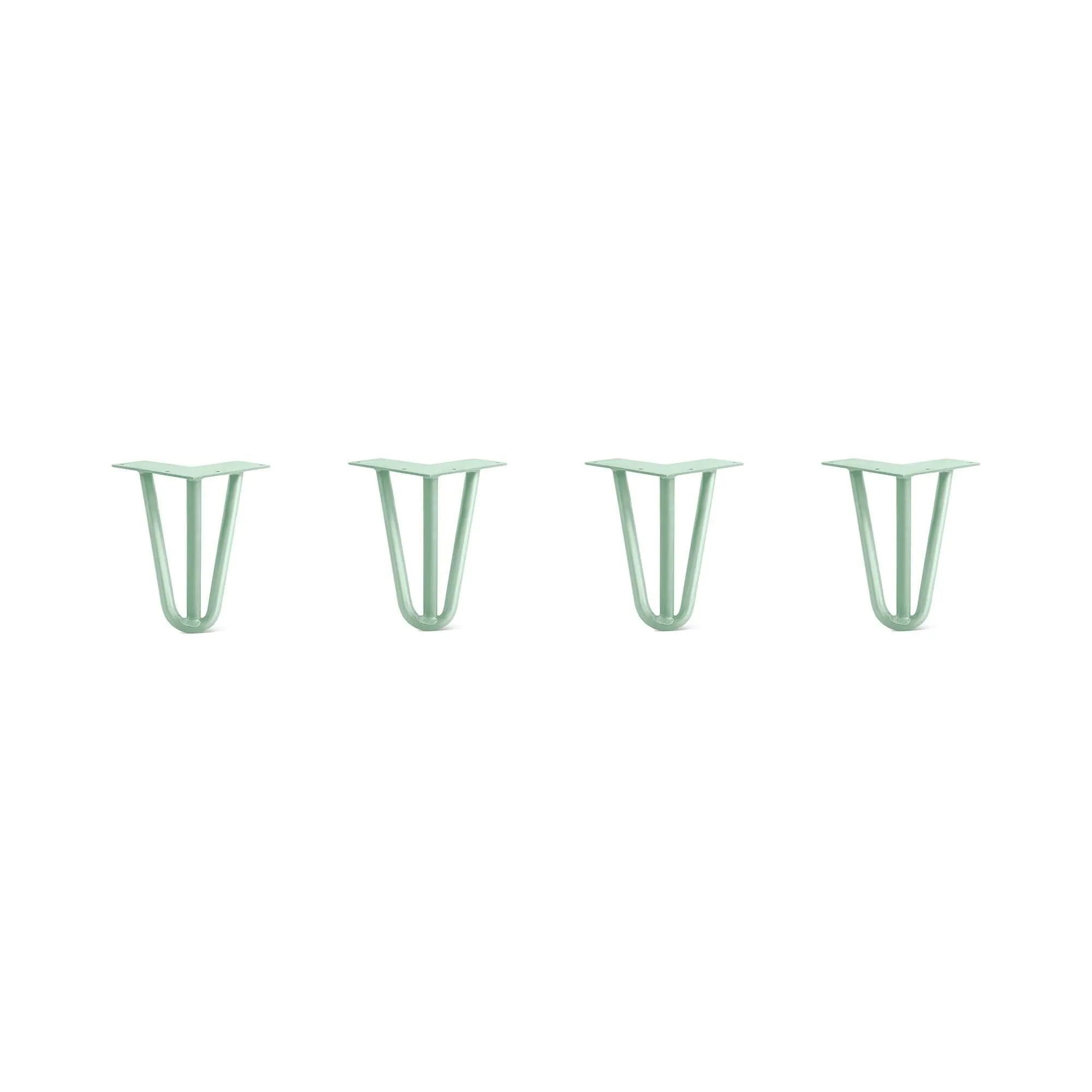 Hairpin Legs Set of 4, 3-Rod Design - Mint Powder Coated Finish