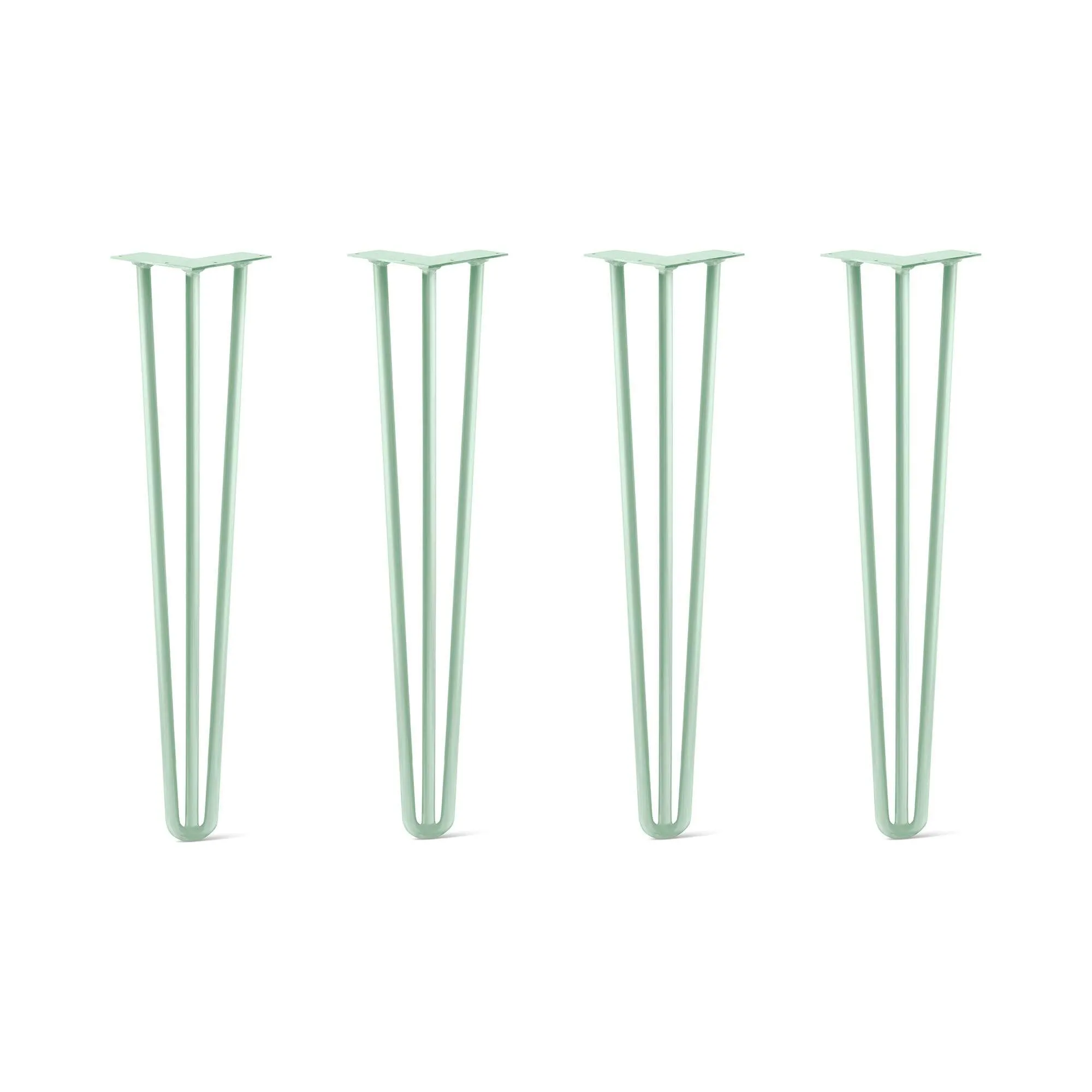 Hairpin Legs Set of 4, 3-Rod Design - Mint Powder Coated Finish