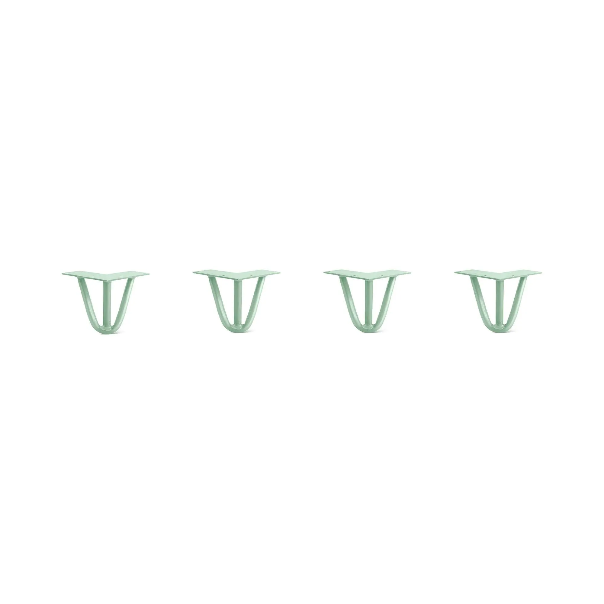 Hairpin Legs Set of 4, 3-Rod Design - Mint Powder Coated Finish