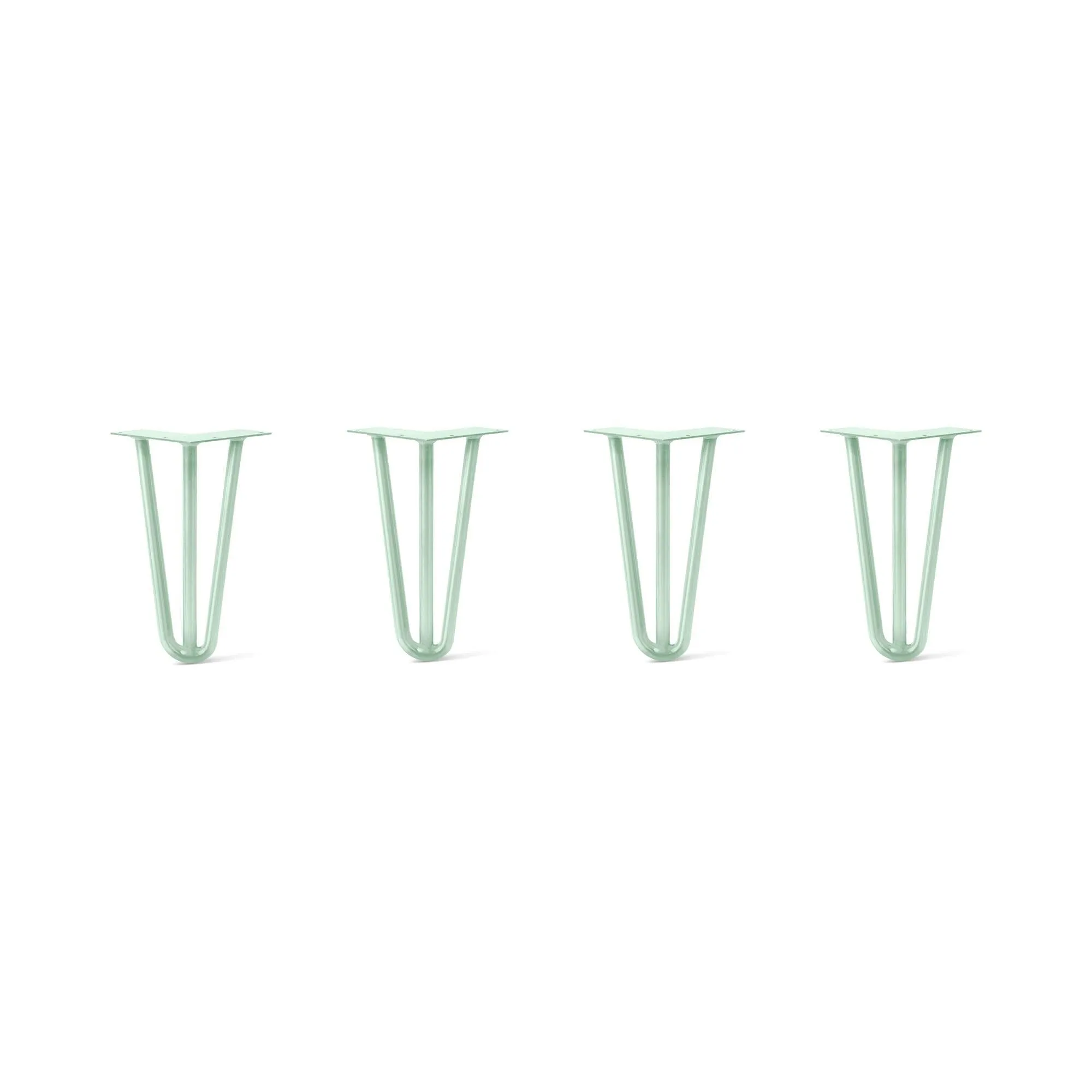 Hairpin Legs Set of 4, 3-Rod Design - Mint Powder Coated Finish
