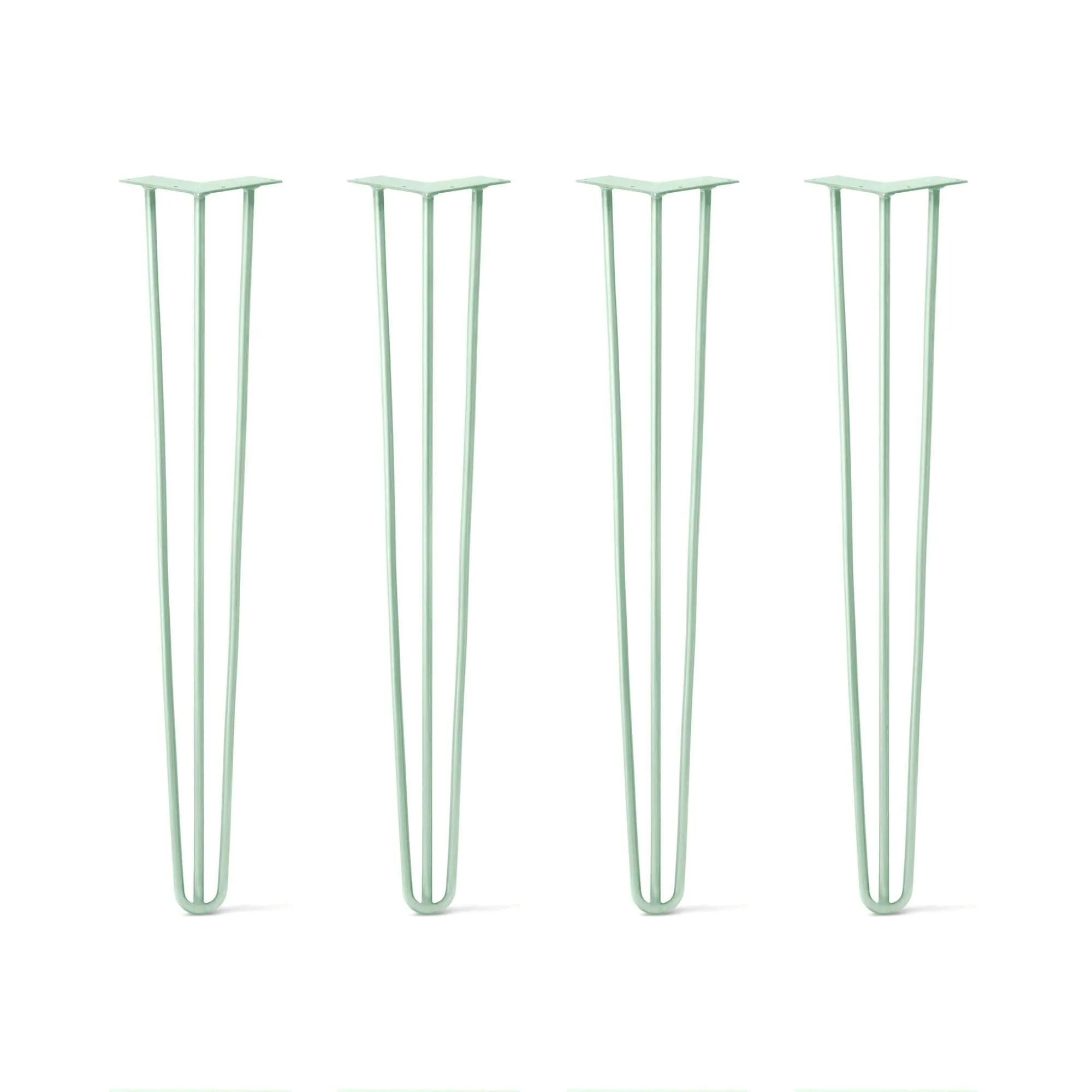 Hairpin Legs Set of 4, 3-Rod Design - Mint Powder Coated Finish
