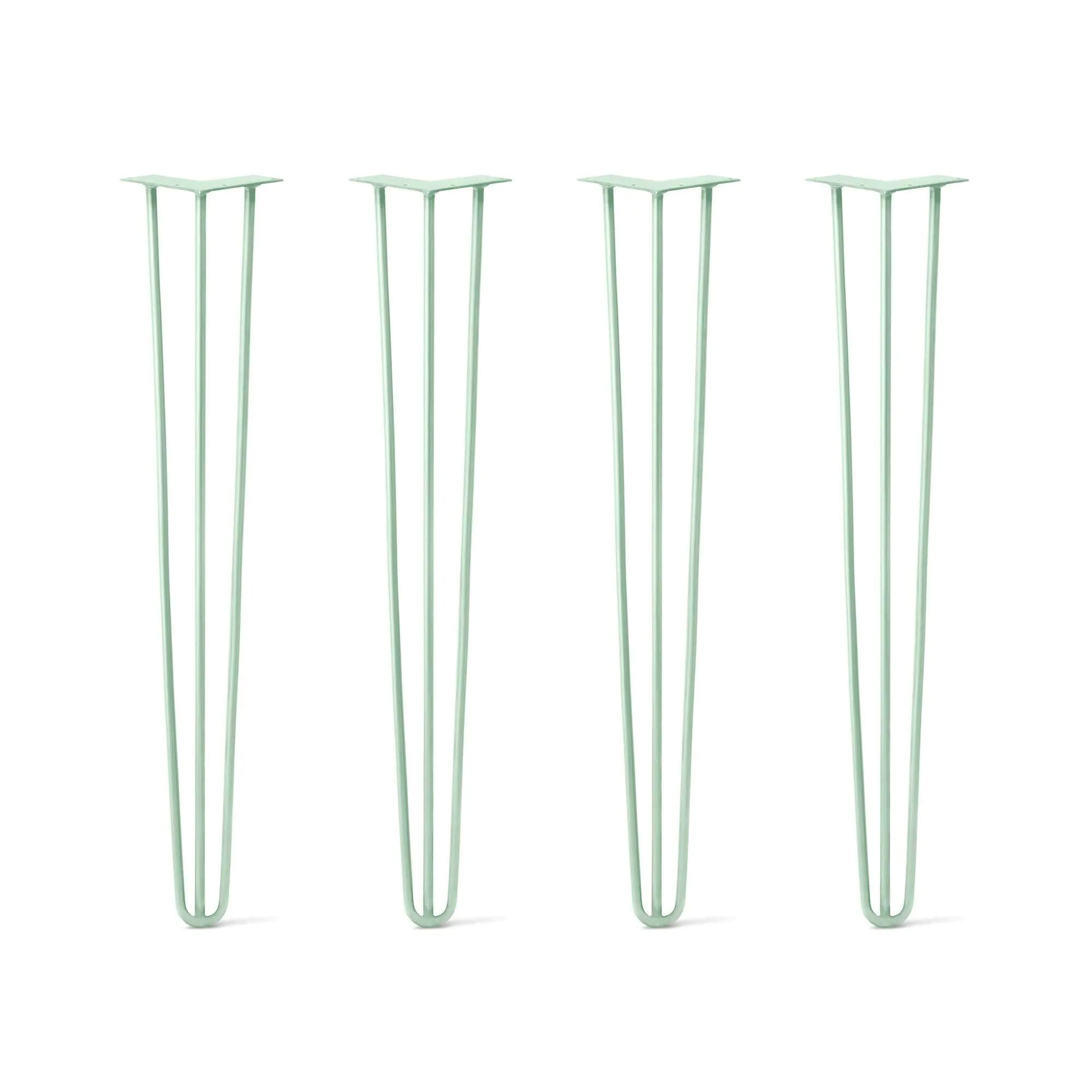 Hairpin Legs Set of 4, 3-Rod Design - Mint Powder Coated Finish