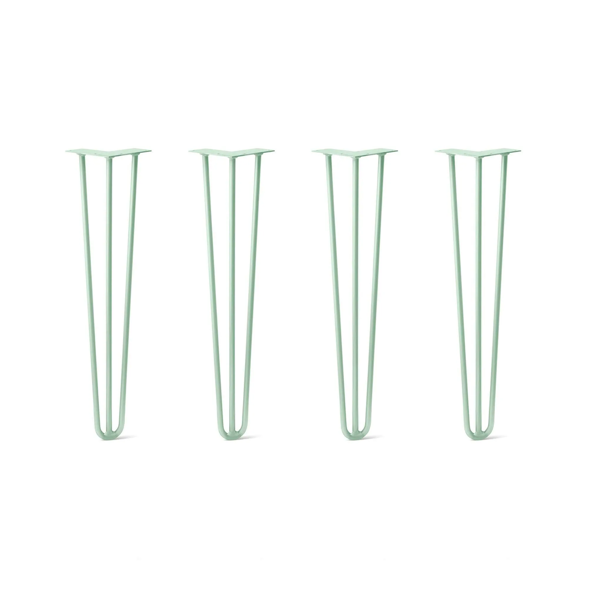 Hairpin Legs Set of 4, 3-Rod Design - Mint Powder Coated Finish