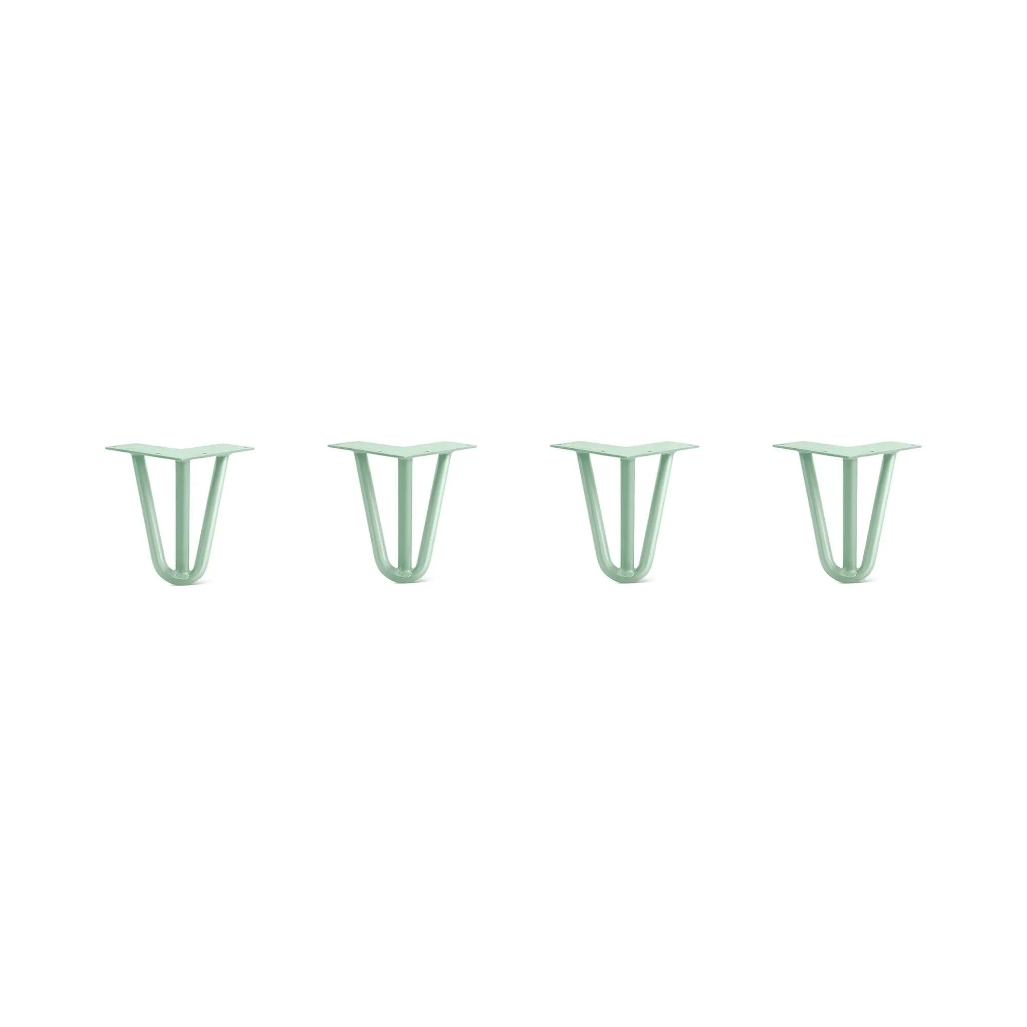 Hairpin Legs Set of 4, 3-Rod Design - Mint Powder Coated Finish