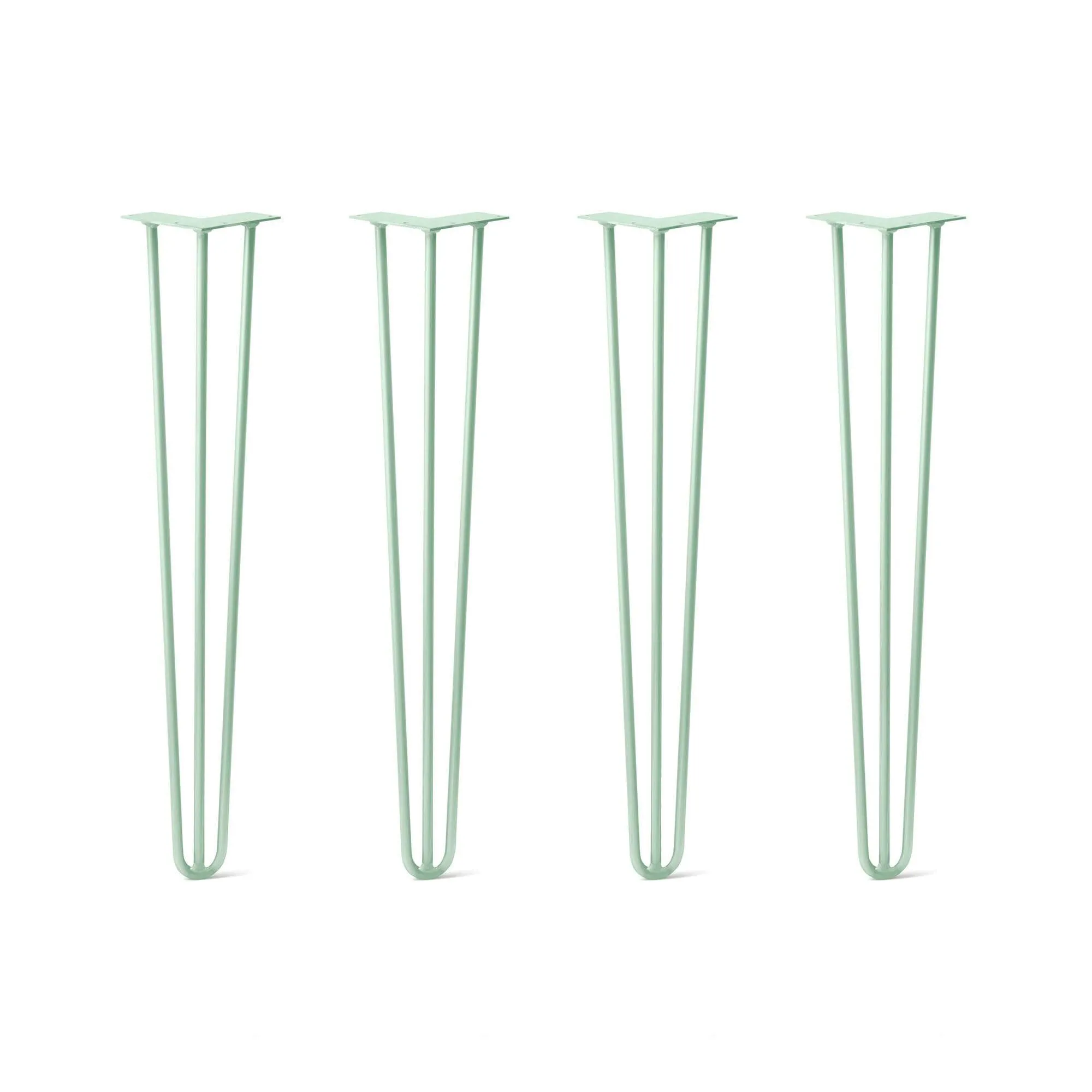 Hairpin Legs Set of 4, 3-Rod Design - Mint Powder Coated Finish