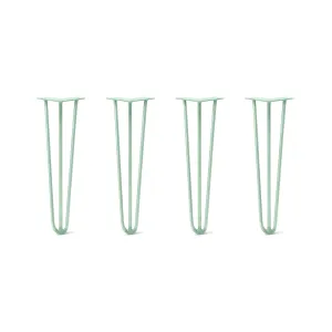 Hairpin Legs Set of 4, 3-Rod Design - Mint Powder Coated Finish