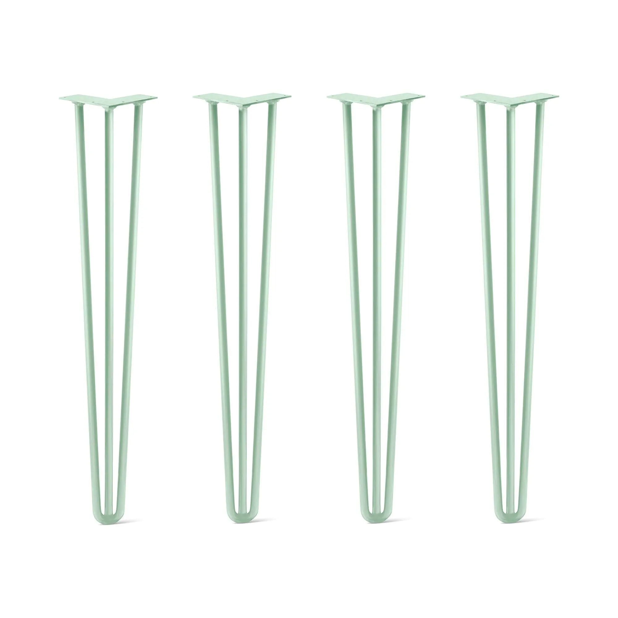 Hairpin Legs Set of 4, 3-Rod Design - Mint Powder Coated Finish