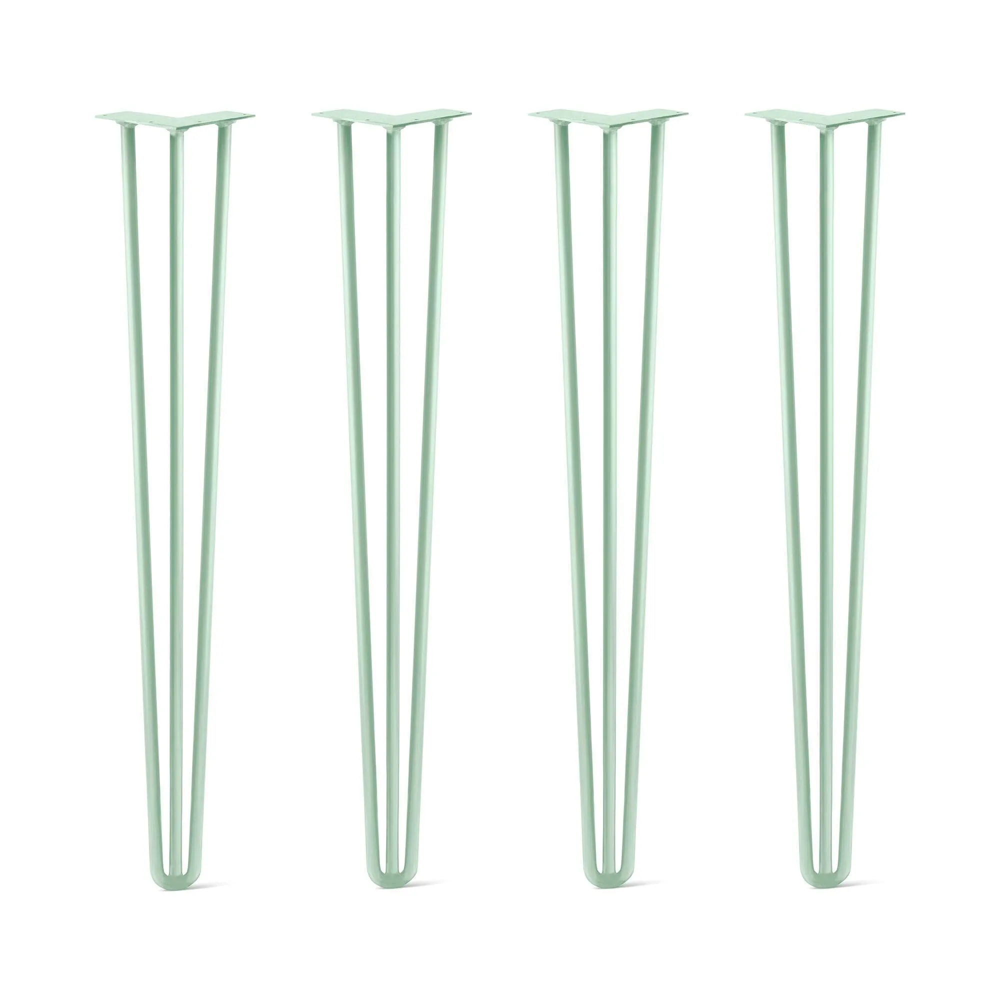 Hairpin Legs Set of 4, 3-Rod Design - Mint Powder Coated Finish