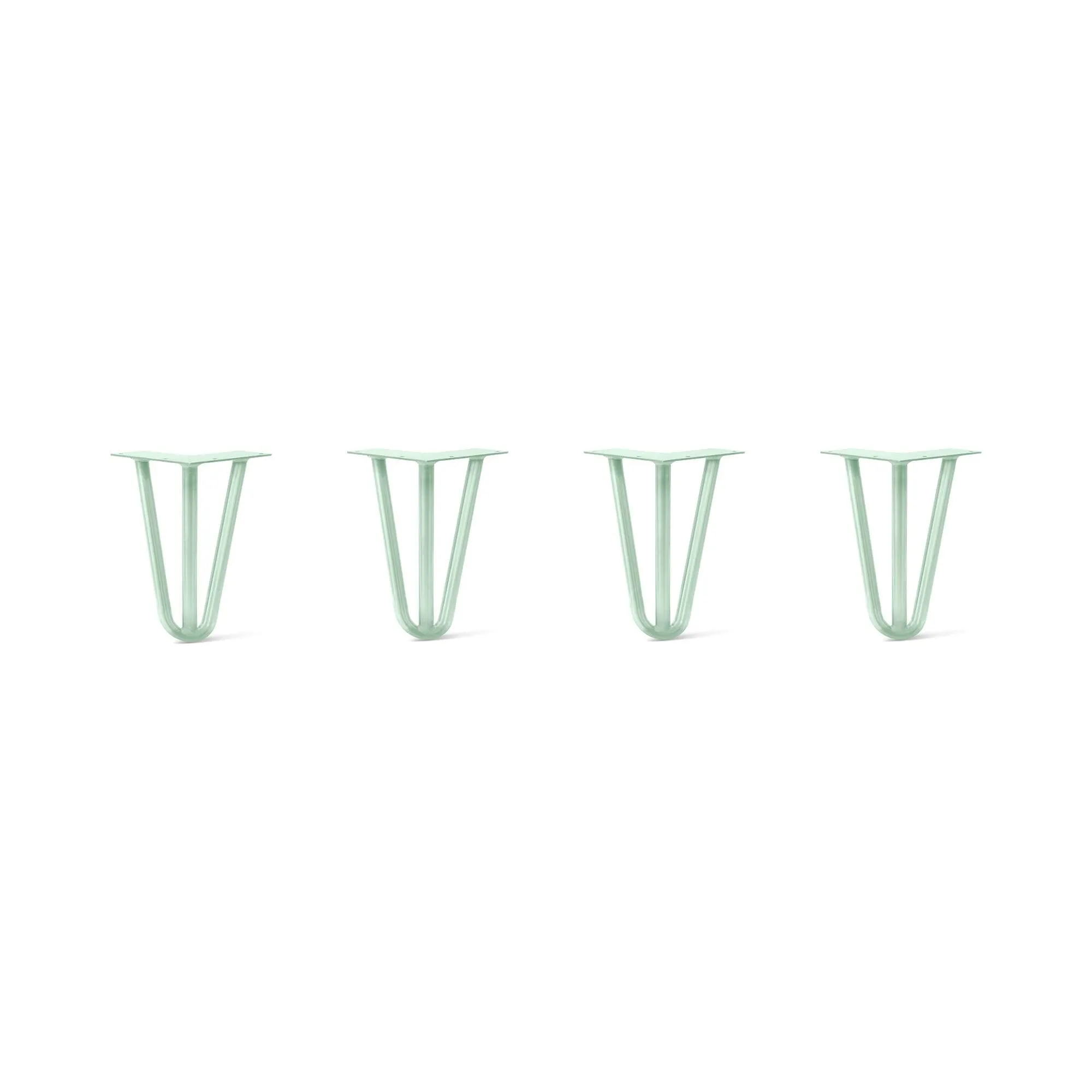 Hairpin Legs Set of 4, 3-Rod Design - Mint Powder Coated Finish