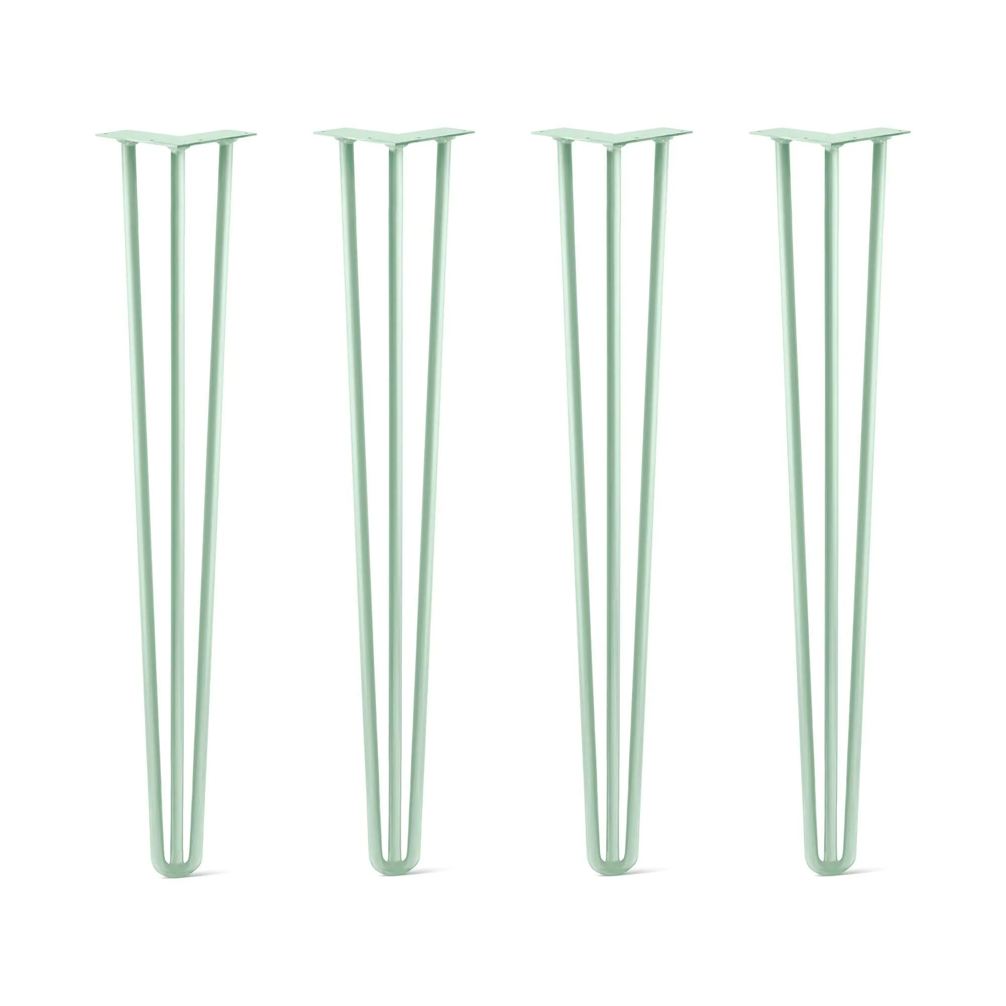 Hairpin Legs Set of 4, 3-Rod Design - Mint Powder Coated Finish