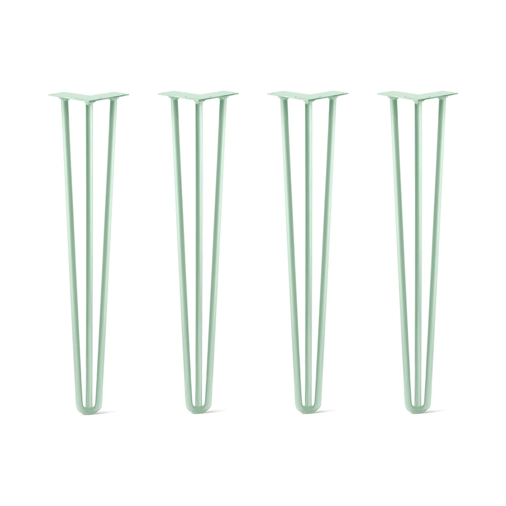 Hairpin Legs Set of 4, 3-Rod Design - Mint Powder Coated Finish