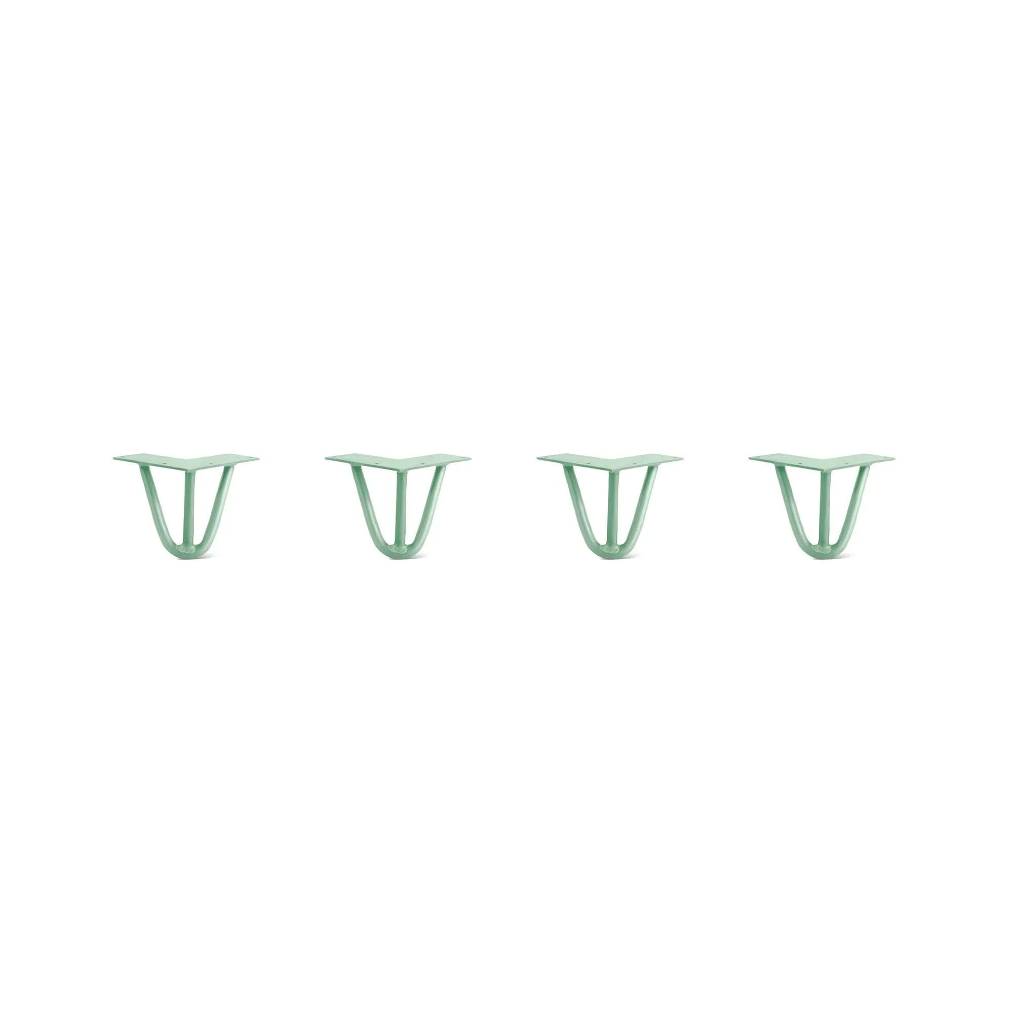Hairpin Legs Set of 4, 3-Rod Design - Mint Powder Coated Finish