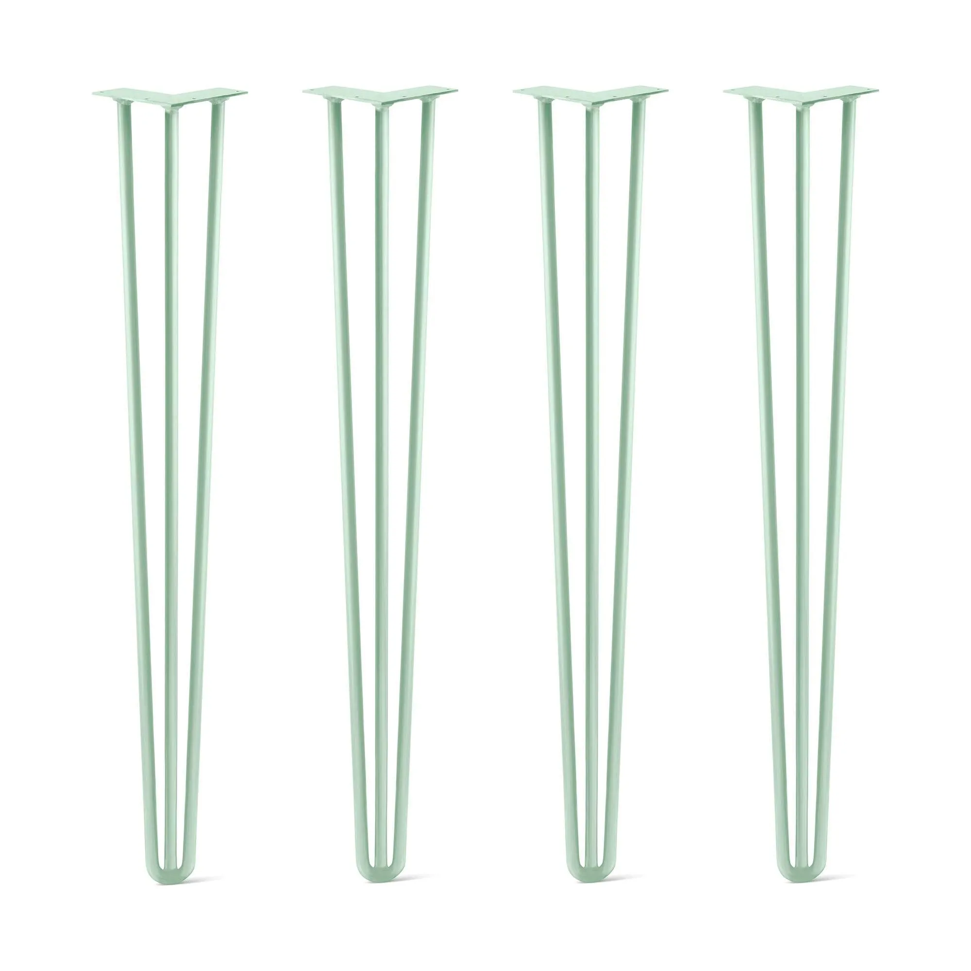 Hairpin Legs Set of 4, 3-Rod Design - Mint Powder Coated Finish