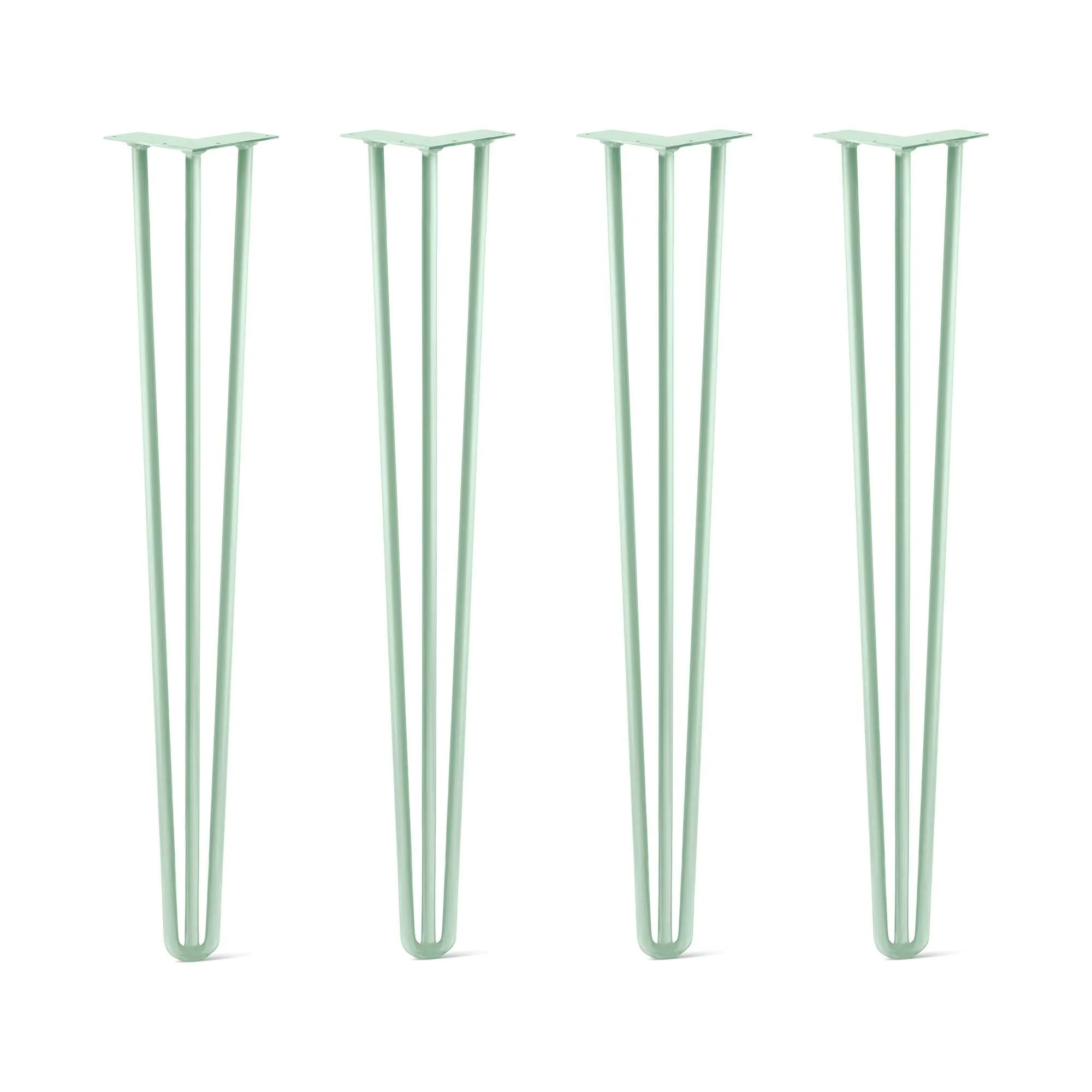 Hairpin Legs Set of 4, 3-Rod Design - Mint Powder Coated Finish