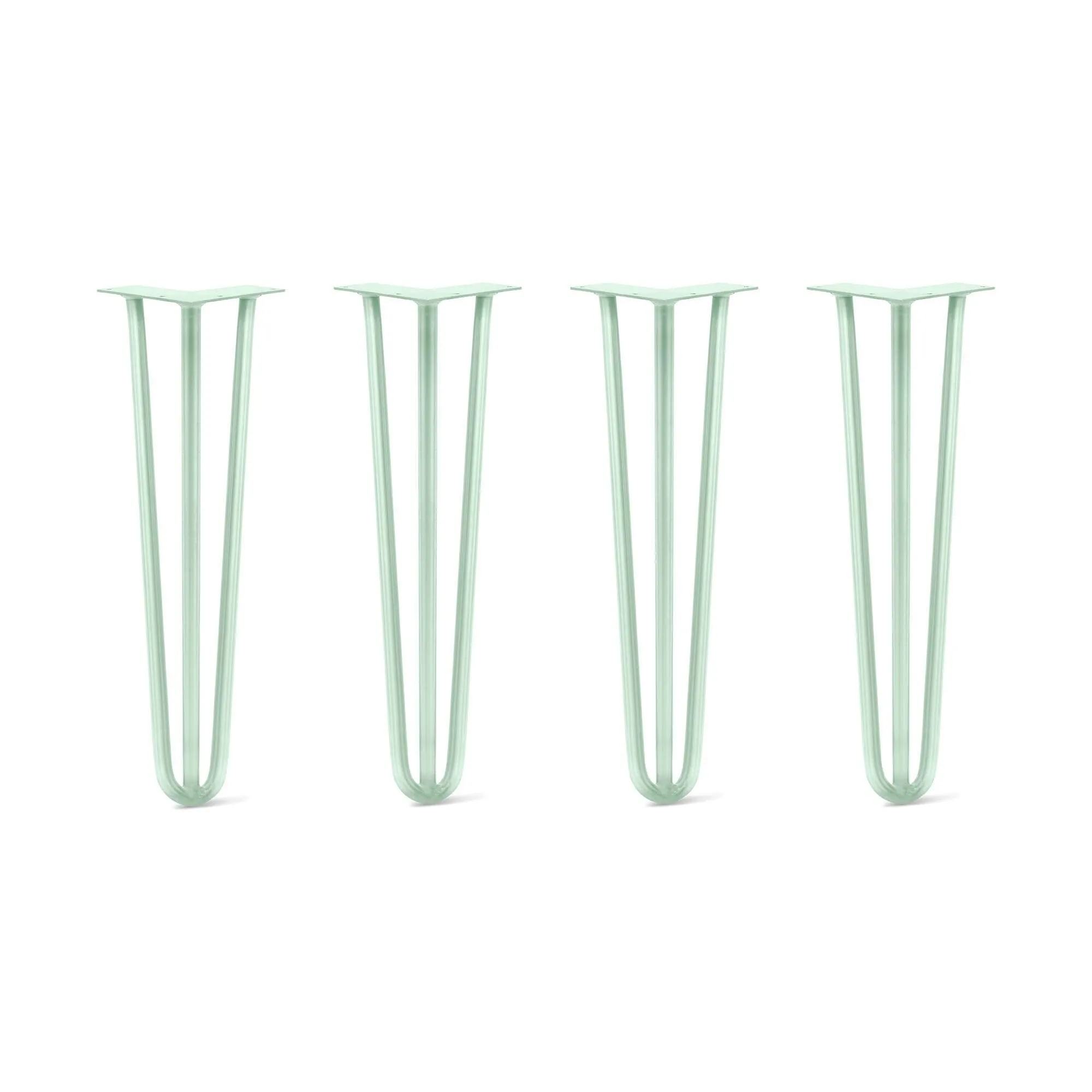 Hairpin Legs Set of 4, 3-Rod Design - Mint Powder Coated Finish