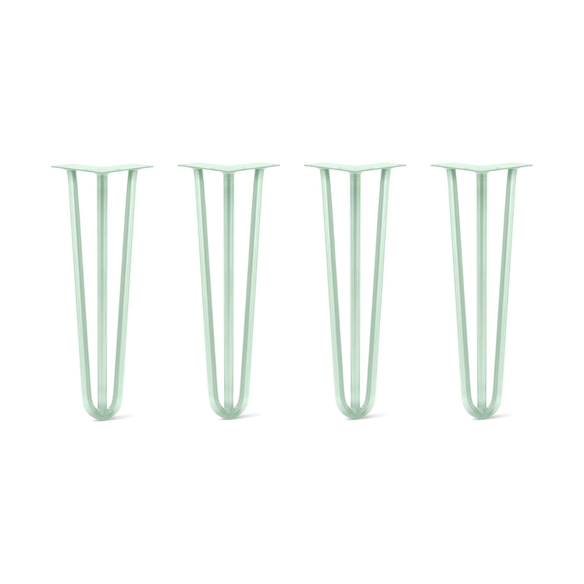 Hairpin Legs Set of 4, 3-Rod Design - Mint Powder Coated Finish