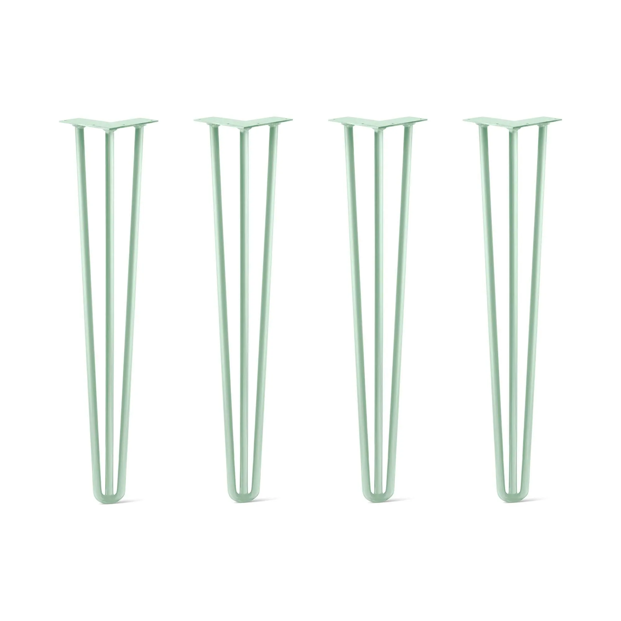 Hairpin Legs Set of 4, 3-Rod Design - Mint Powder Coated Finish