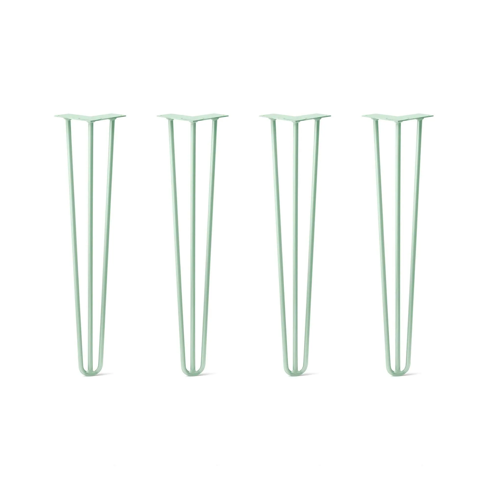 Hairpin Legs Set of 4, 3-Rod Design - Mint Powder Coated Finish