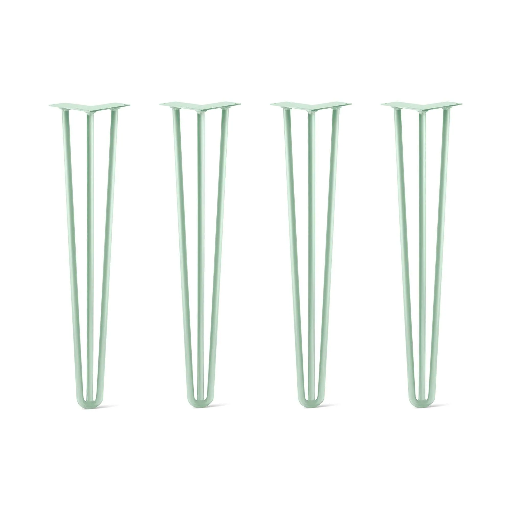 Hairpin Legs Set of 4, 3-Rod Design - Mint Powder Coated Finish