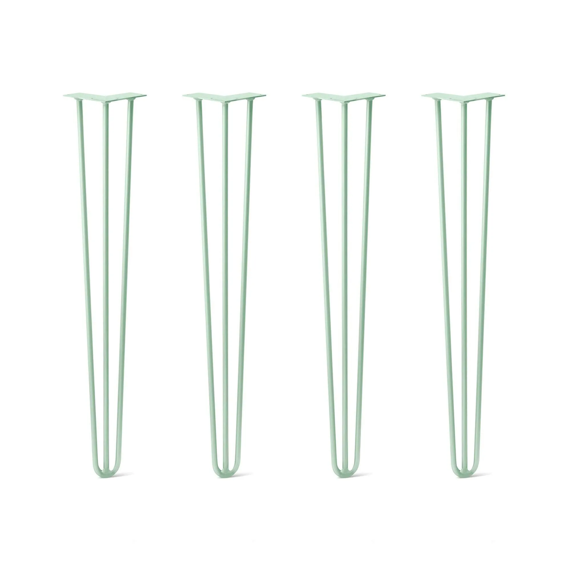 Hairpin Legs Set of 4, 3-Rod Design - Mint Powder Coated Finish