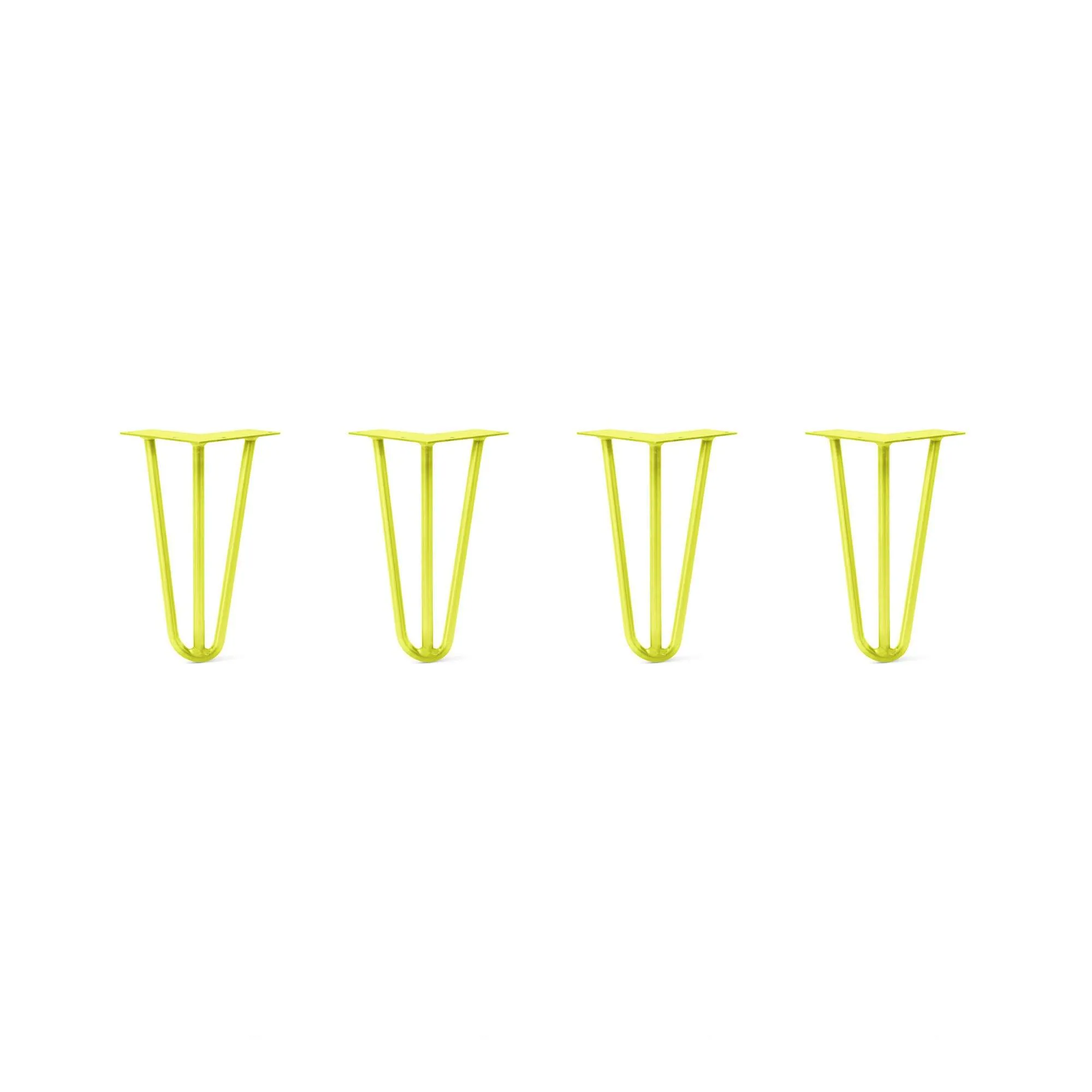 Hairpin Legs Set of 4, 3-Rod Design - Yellow Powder Coated Finish