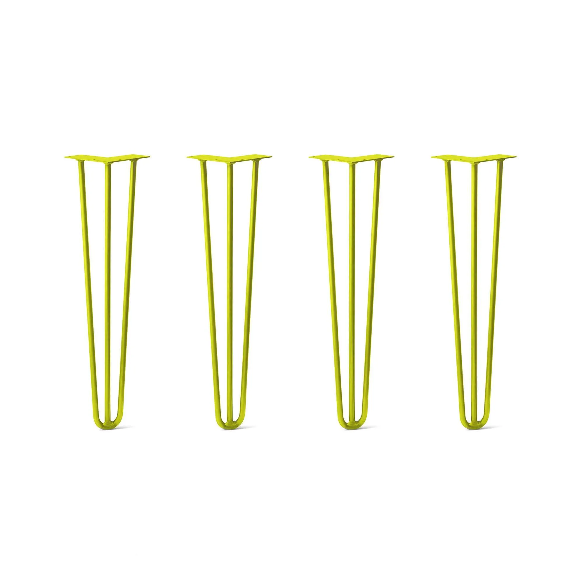 Hairpin Legs Set of 4, 3-Rod Design - Yellow Powder Coated Finish