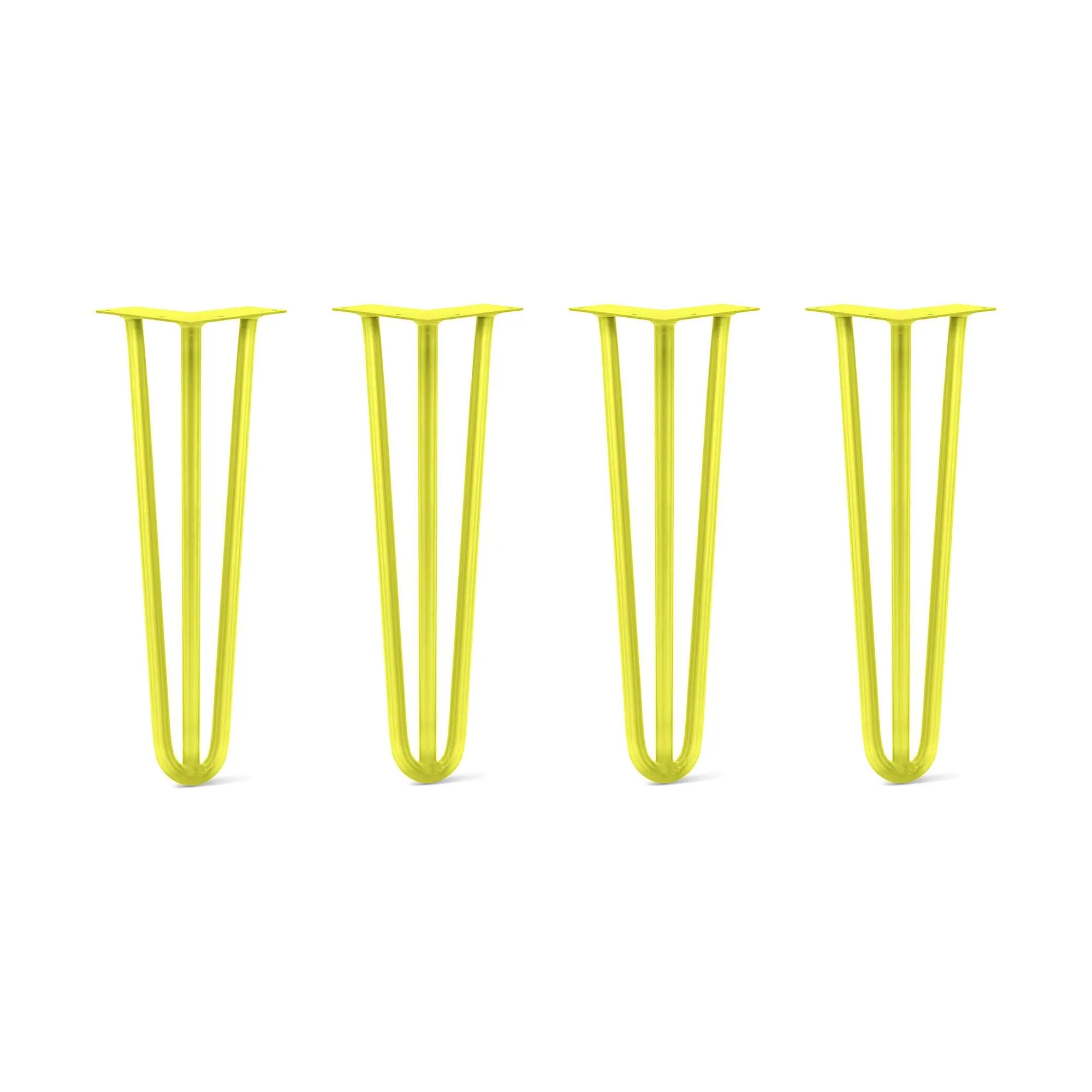 Hairpin Legs Set of 4, 3-Rod Design - Yellow Powder Coated Finish