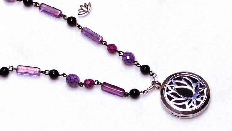 How to Make the Violet Lotus Aromatherapy Necklace