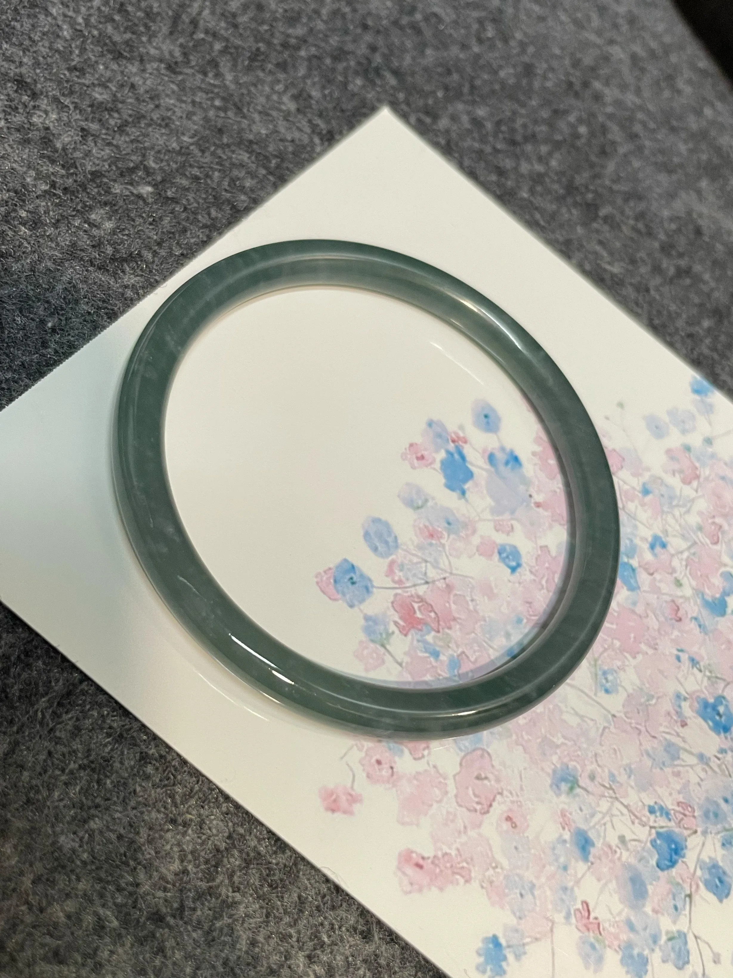 Icy Blue Jade Bangle | 57.5mm (NJBA098)