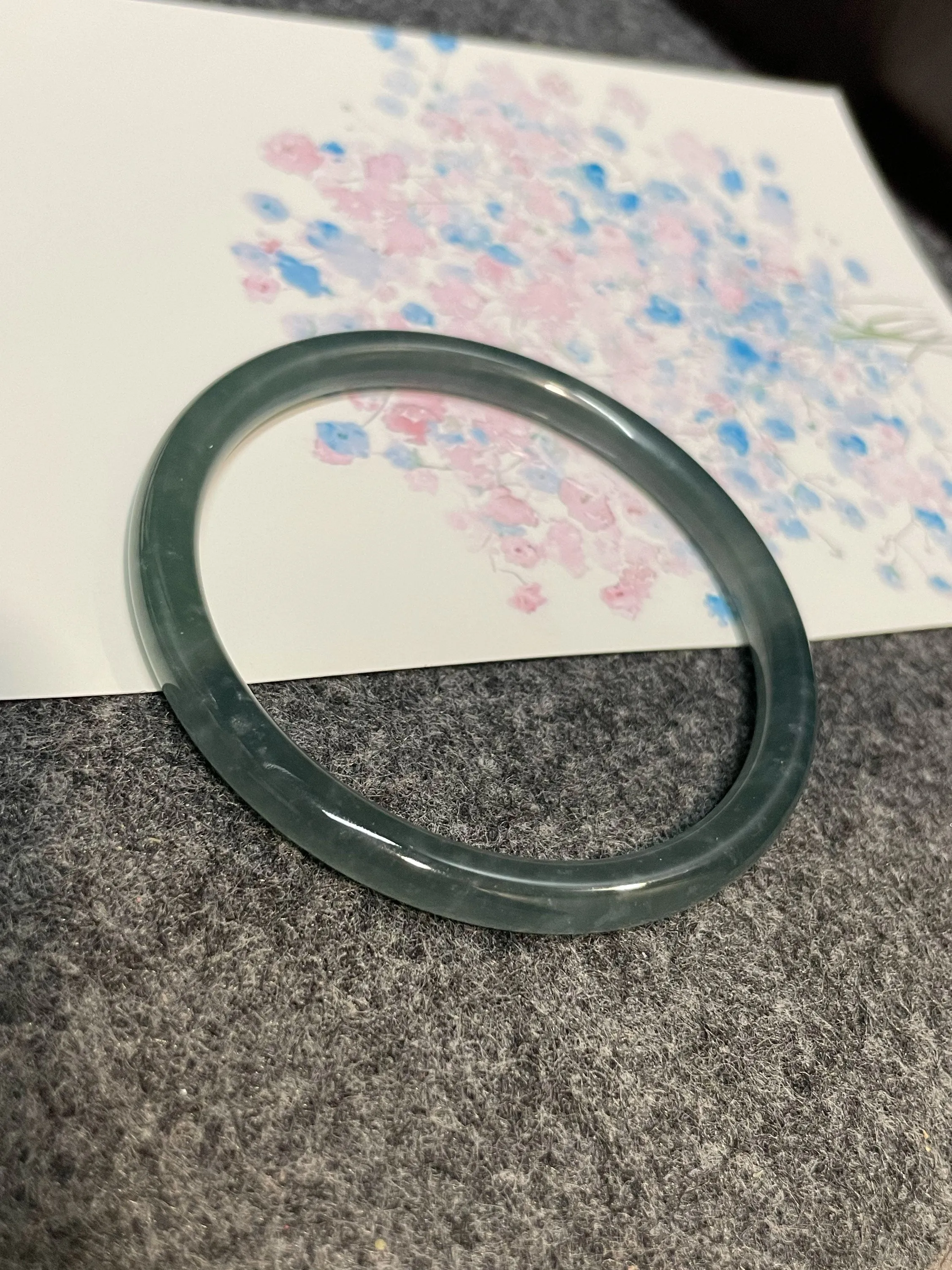 Icy Blue Jade Bangle | 57.5mm (NJBA098)