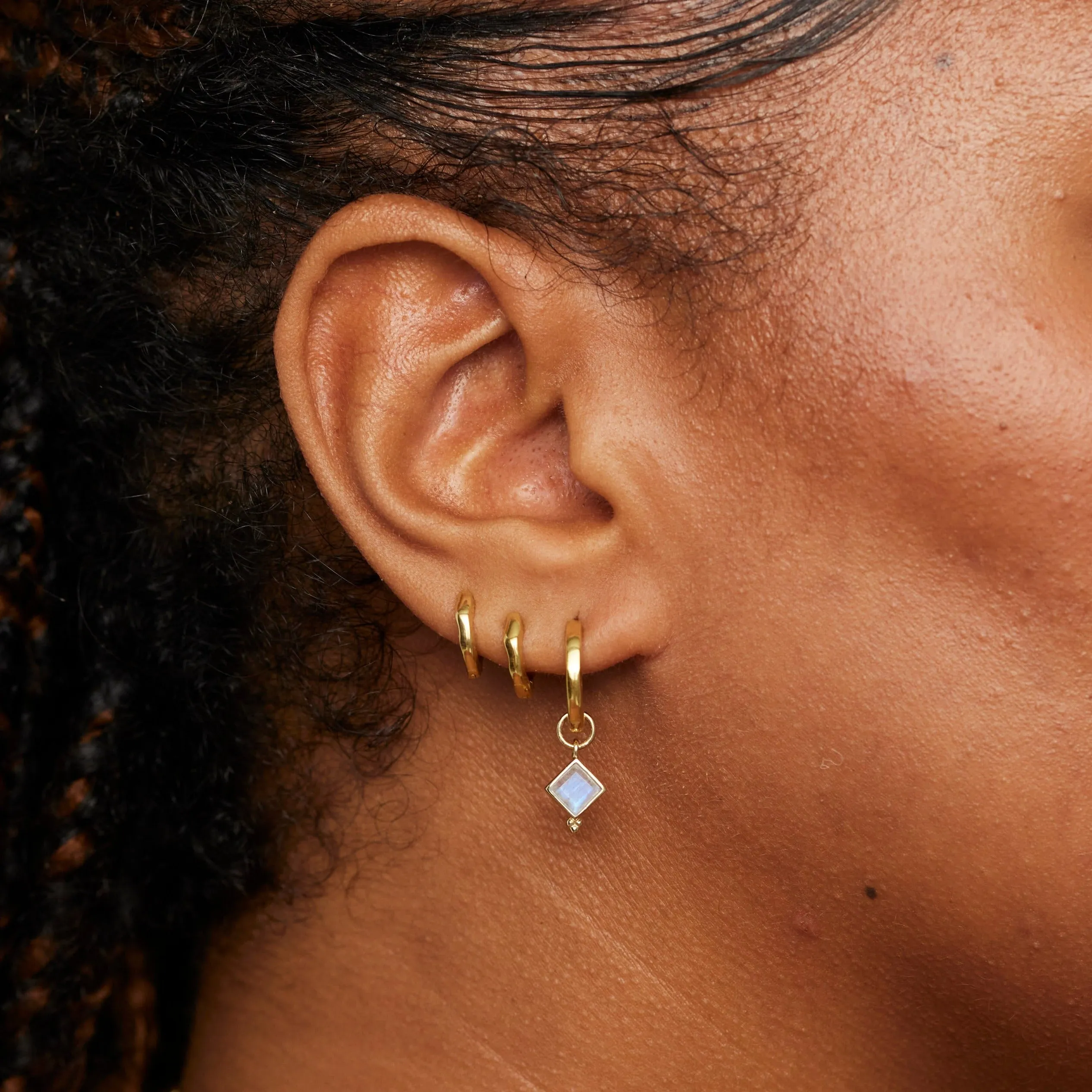 Isla Moonstone Gold Charm