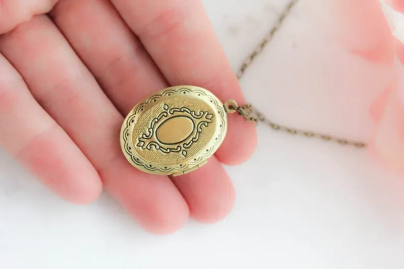 Ivory and Black Bee Cameo Locket Necklace