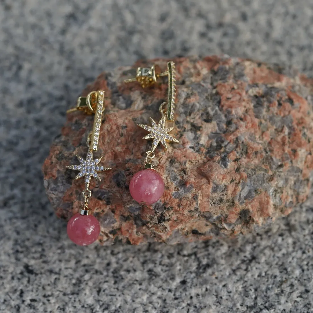 Jade Vine Rhodochrosite Earrings