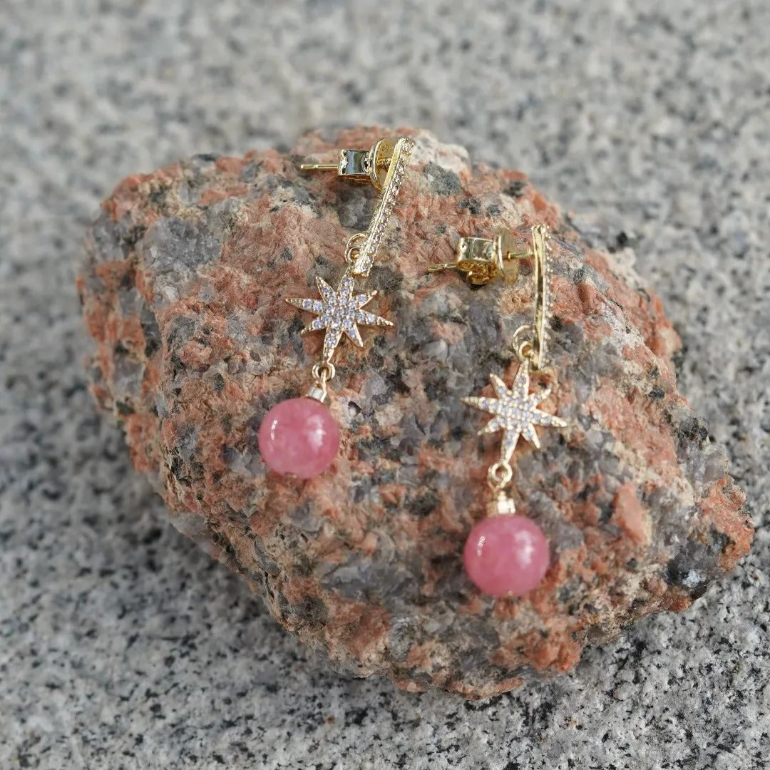 Jade Vine Rhodochrosite Earrings