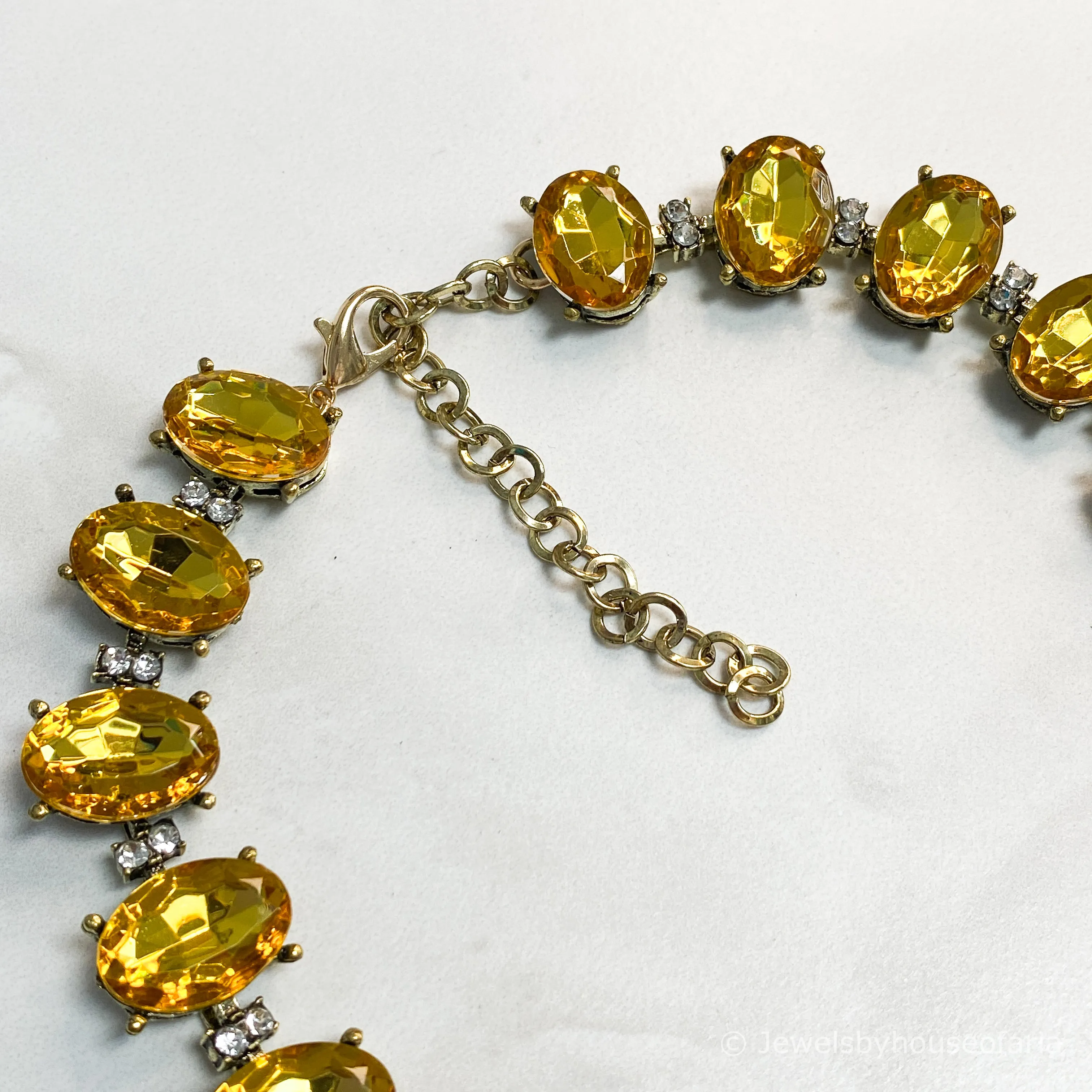KAYLEE Amber Yellow Statement Necklace Set