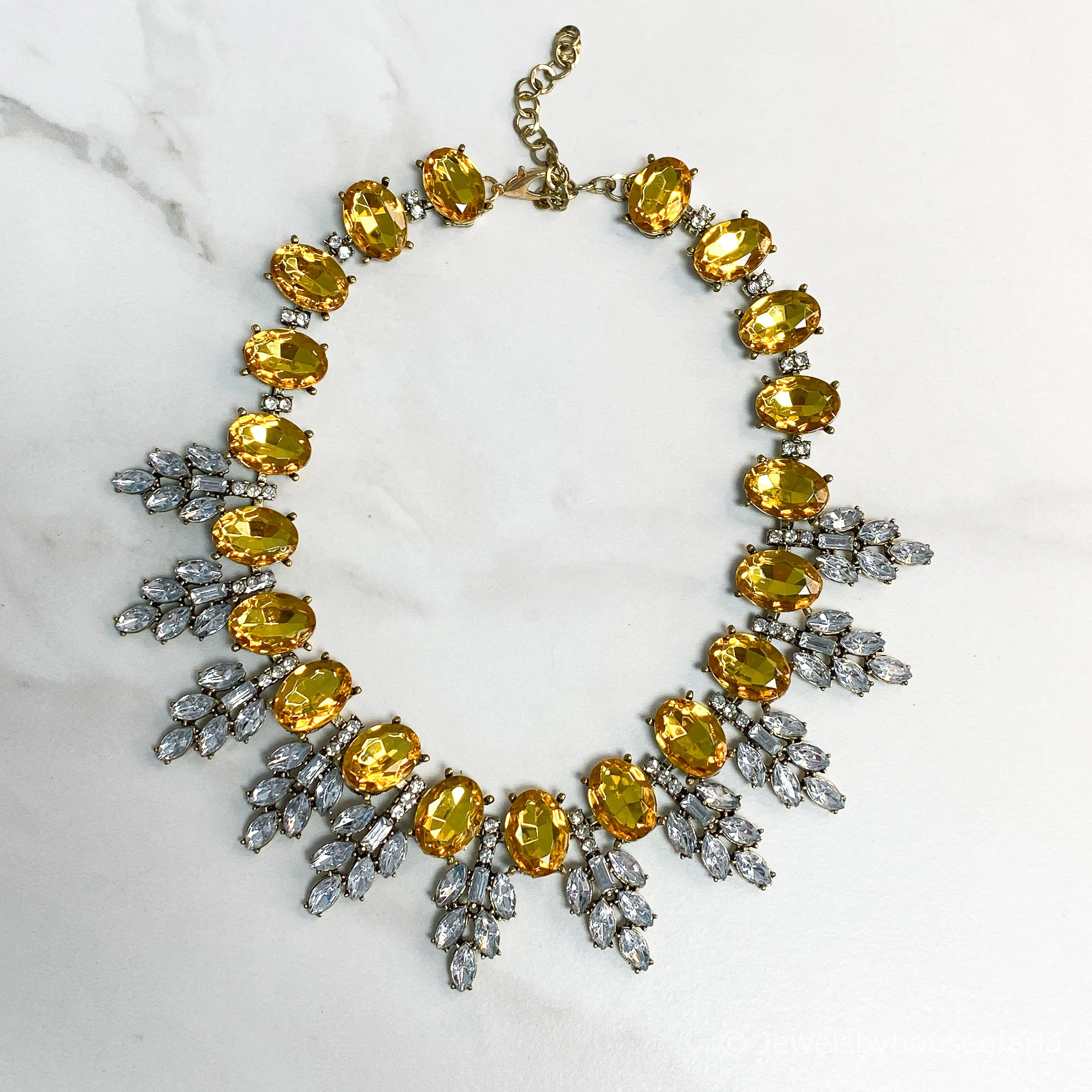 KAYLEE Amber Yellow Statement Necklace Set