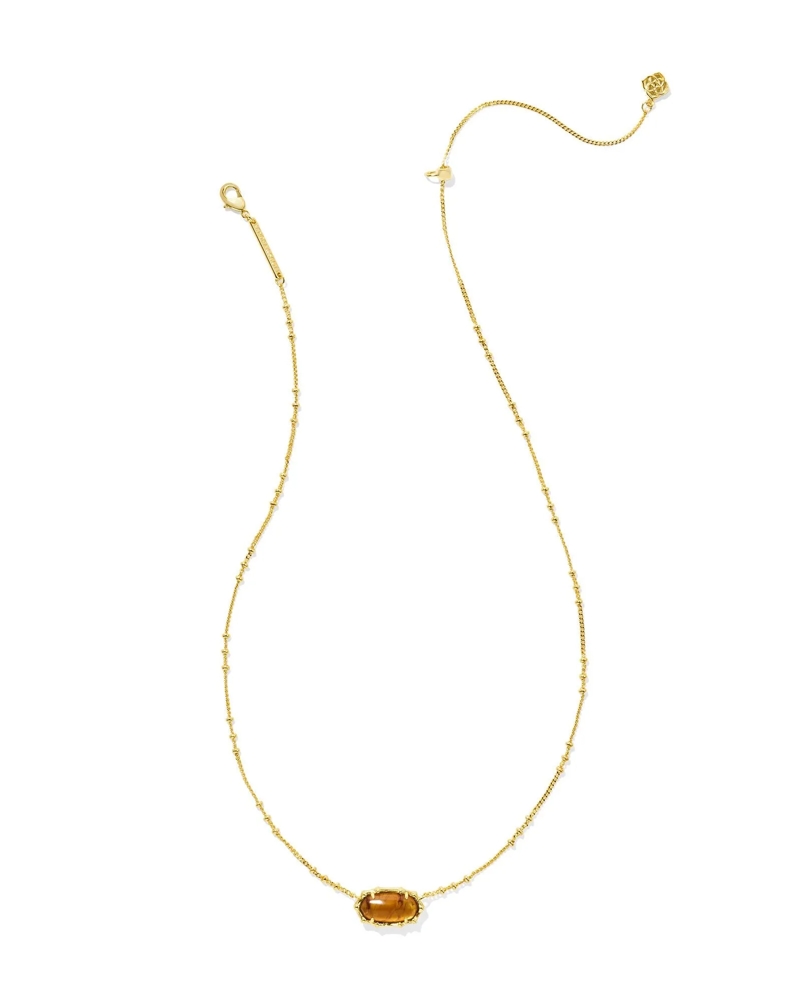 Kendra Scott Elisa Gold Bamboo Frame Short Pendant Necklace in Marbled Amber Illusion