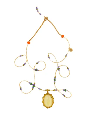 Lemon Topaz - Short Tibetan Necklace