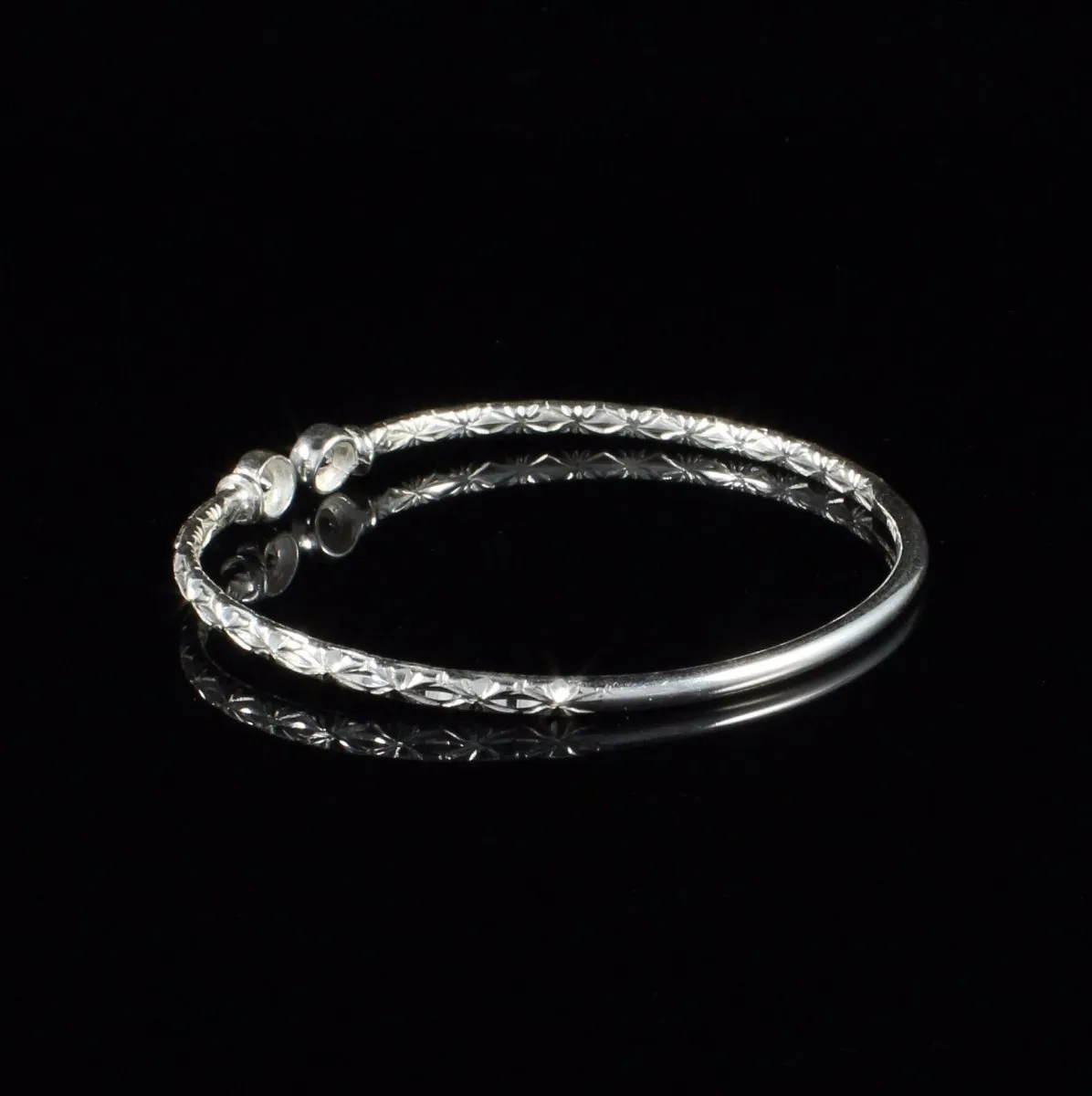 Light Bangle with CZ April Birthstone
