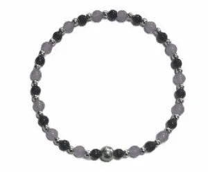 Lilac Jade And Electro Hematite Bracelet