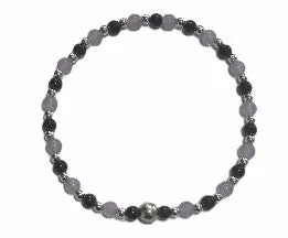 Lilac Jade And Electro Hematite Bracelet
