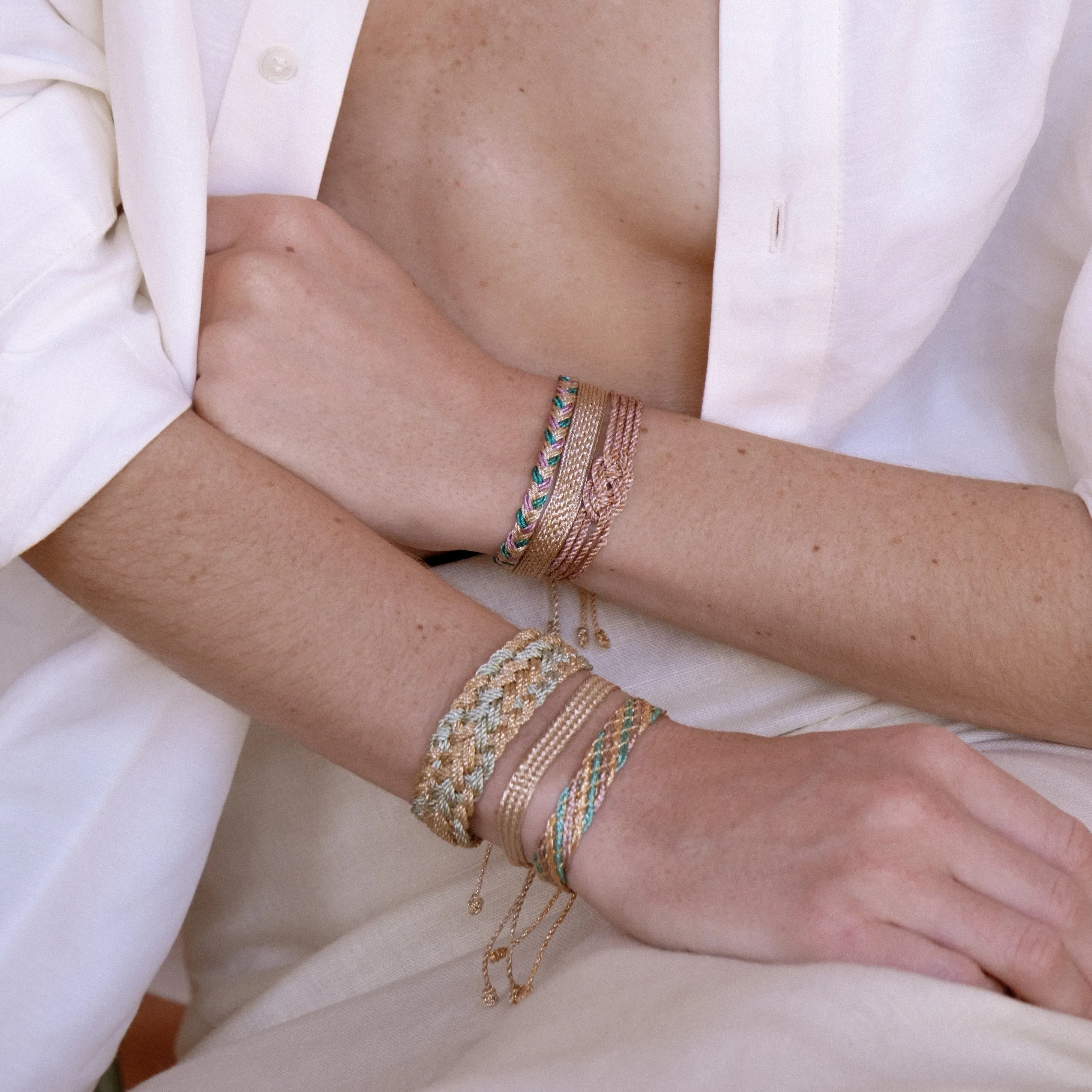 Lines n°2 bracelet in Peach Light Jade