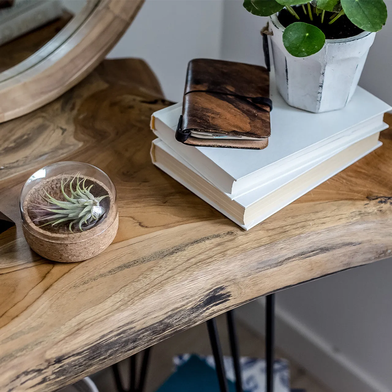 Live Edge Hairpin Console Table