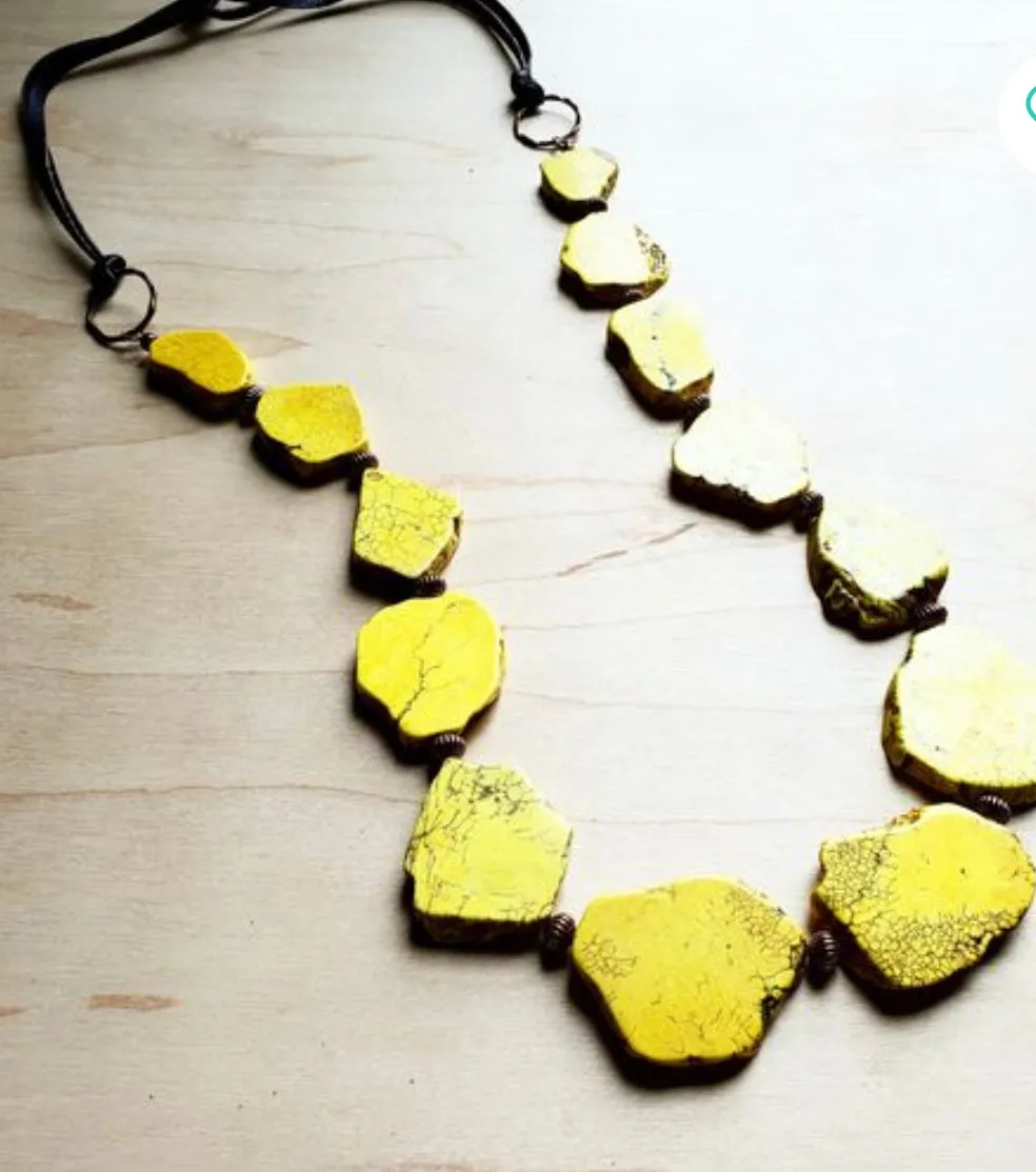Long Natural Slab Bohemian Necklace