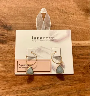 Luna Norte Aquamarine Hoop Earrings