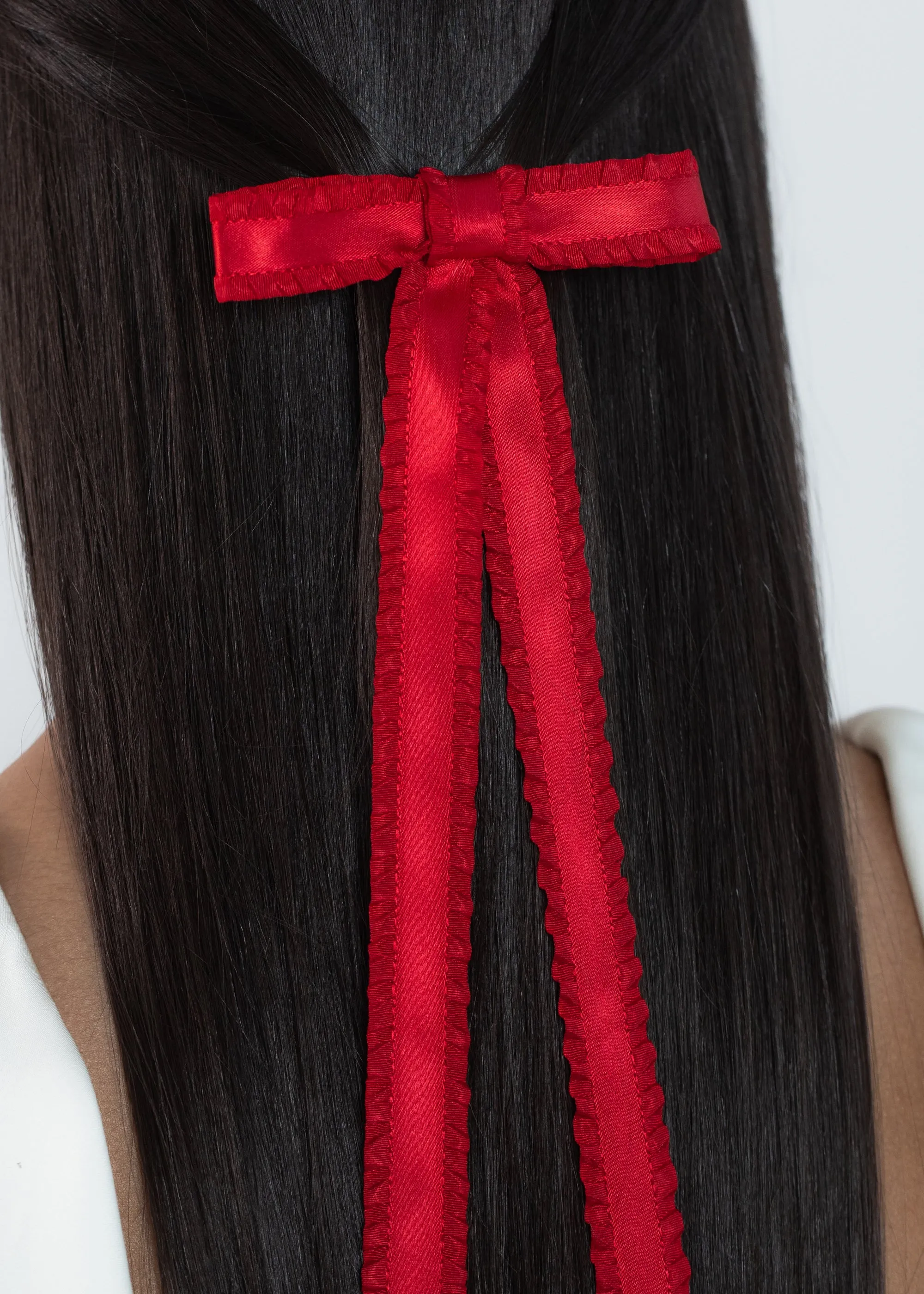 Mabel Bow Barrette -- Cherry