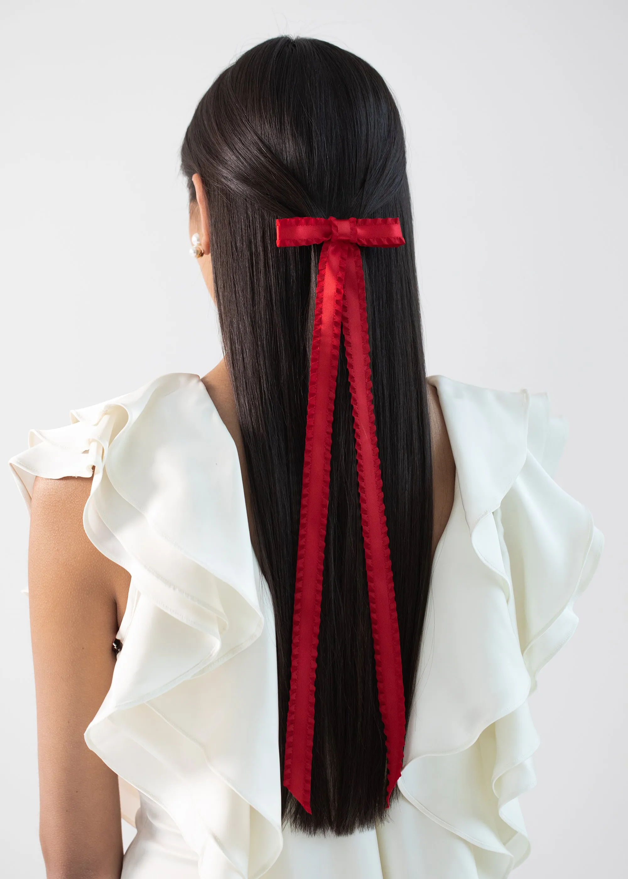 Mabel Bow Barrette -- Cherry