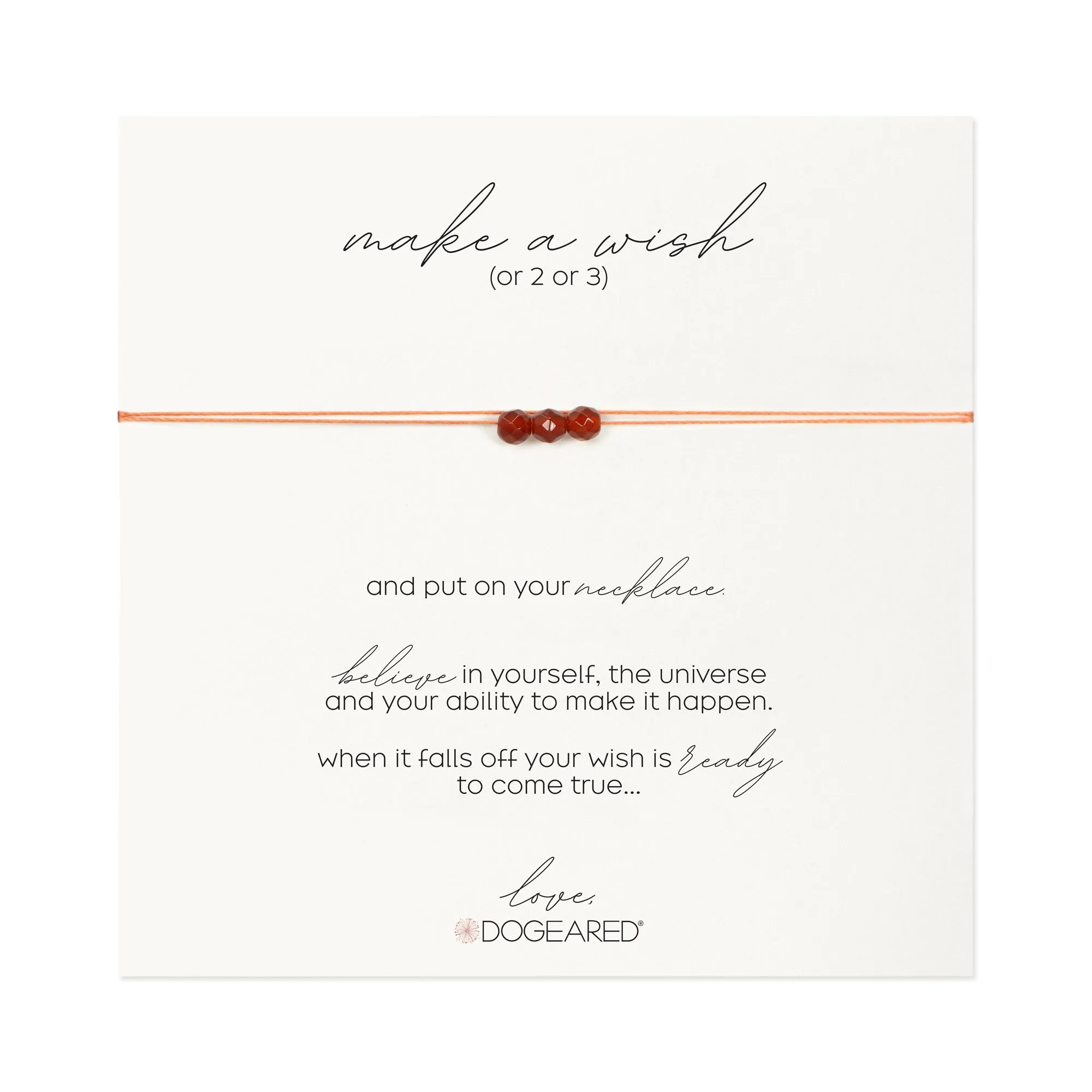 Make A Wish Necklace with Carnelian Gems