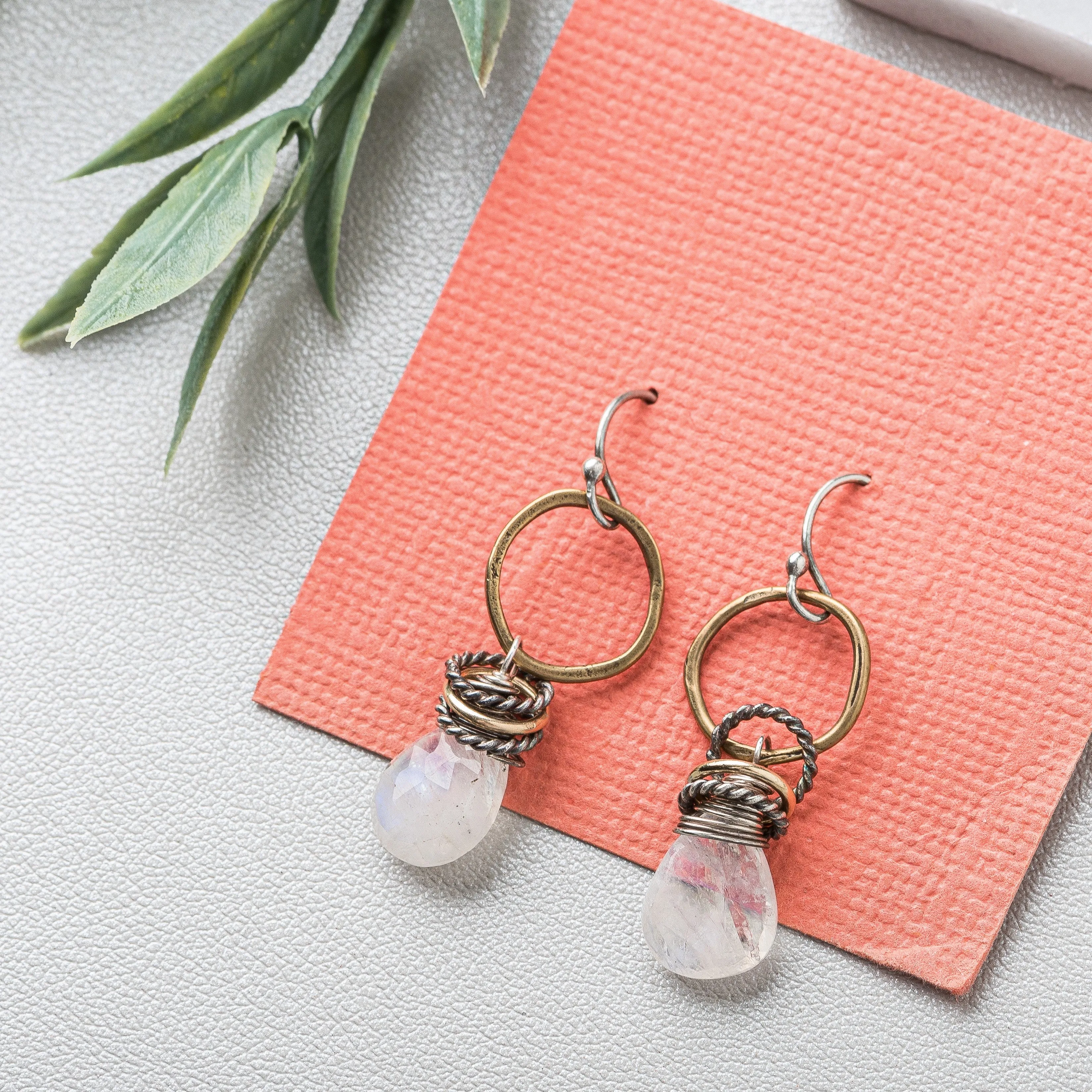 Moonstone Full Circle Earrings